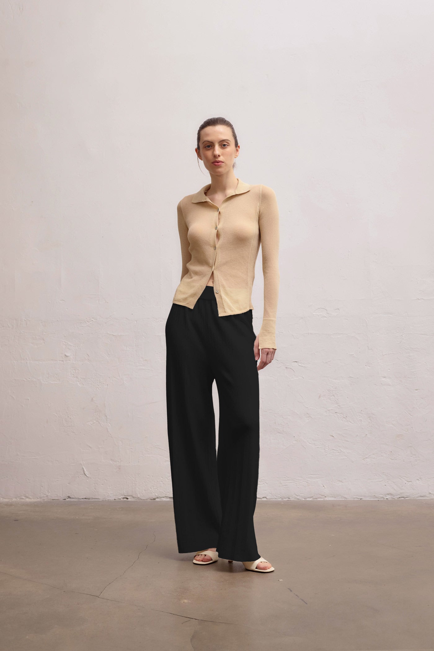 Durban Plissé Pants - Black