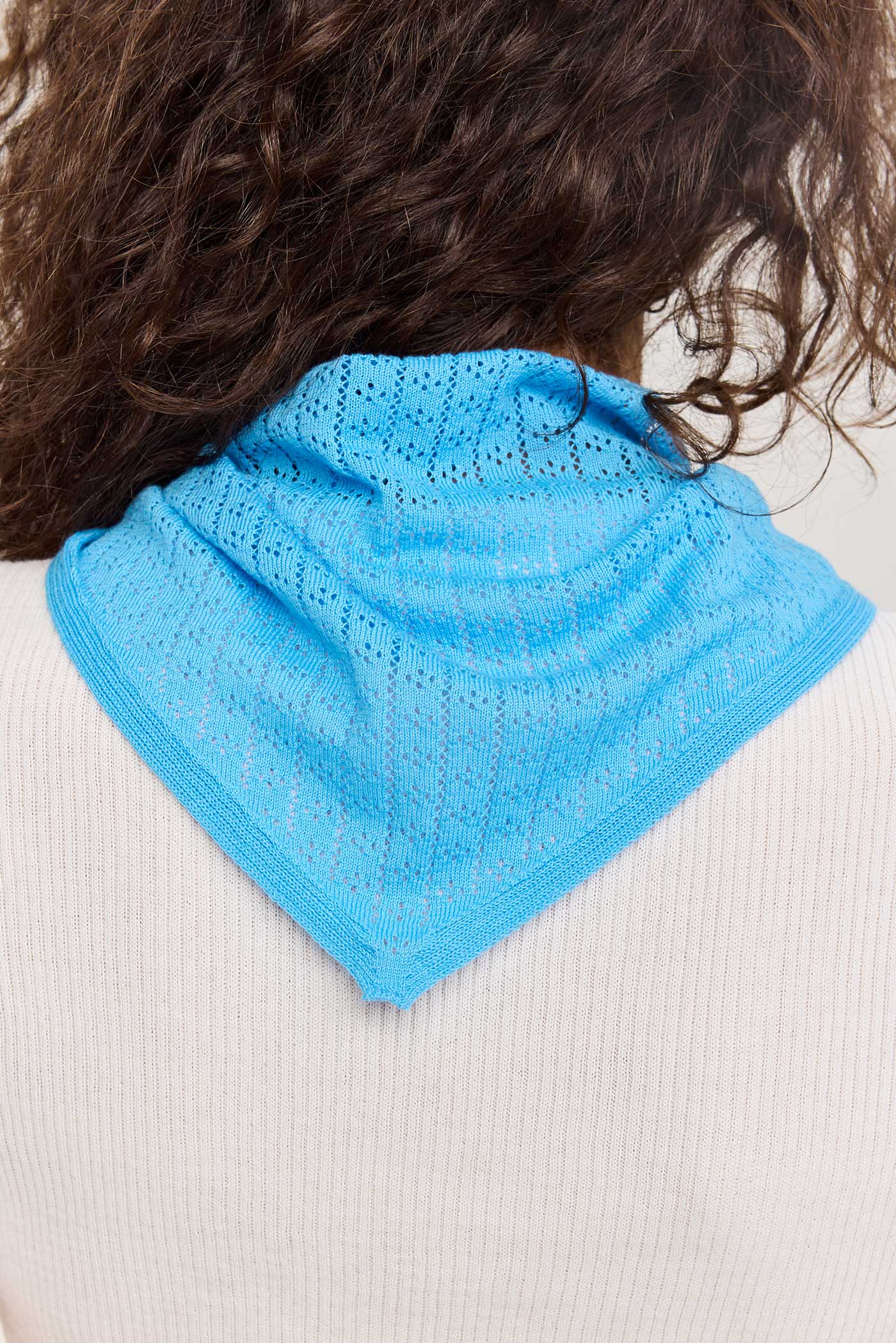 Riet Pointelle Scarf - Cornflower Blue