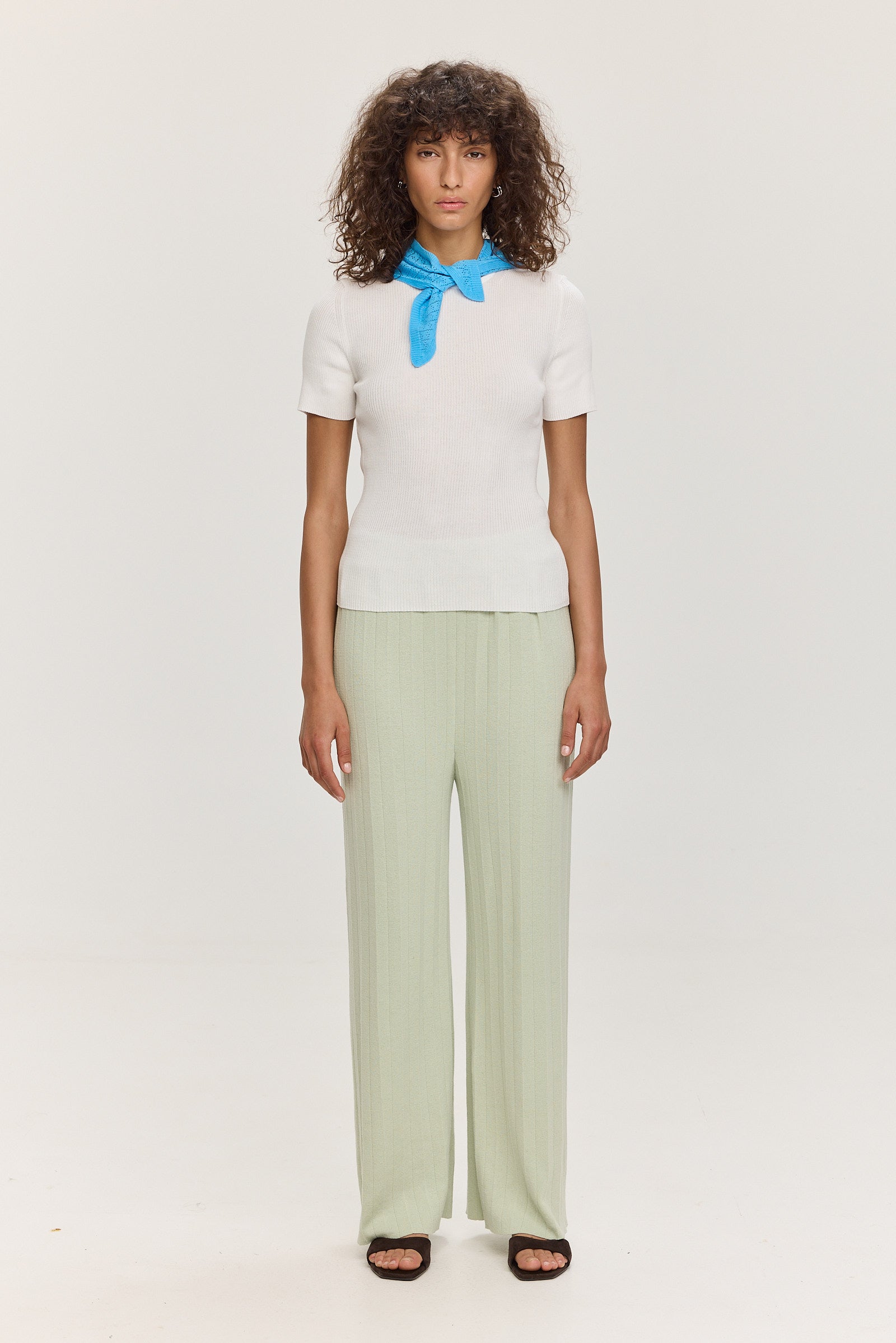 Durban Plissé Pants - Matcha
