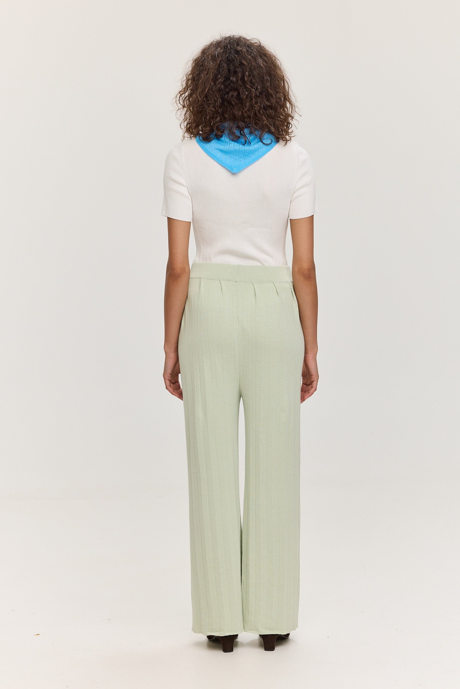 Durban Plissé Pants - Matcha