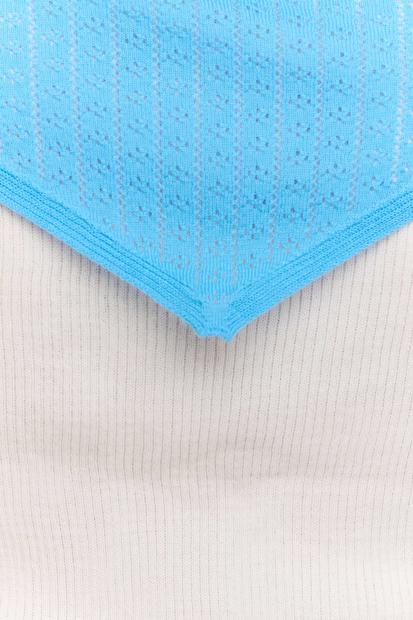 Riet Pointelle Scarf - Cornflower Blue