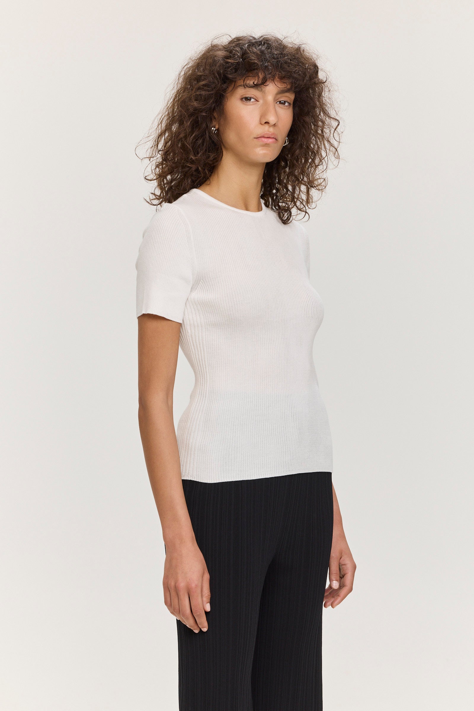 Ribbed Makò T - White