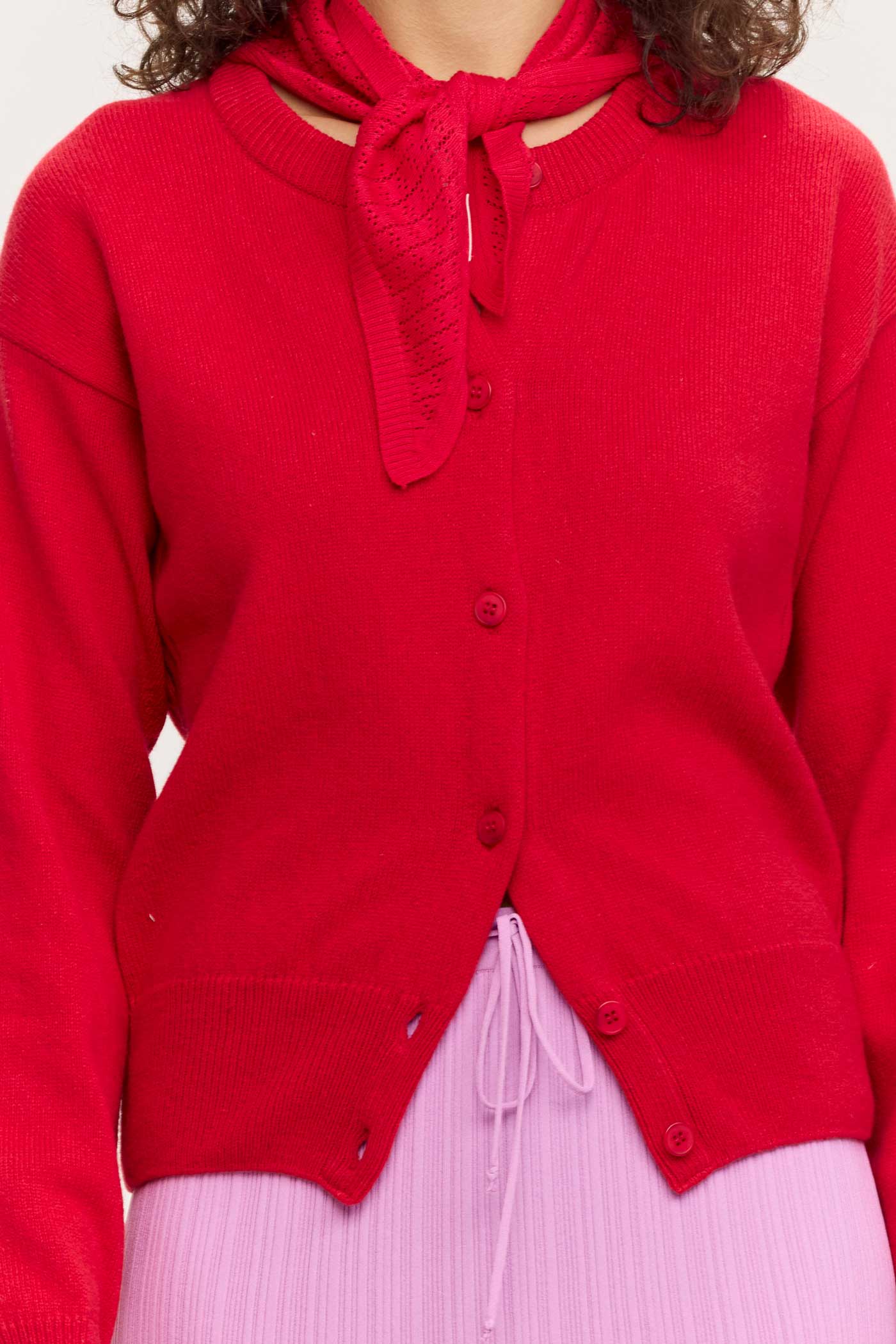 Berlin Cotton-Cashmere Cardigan - Red