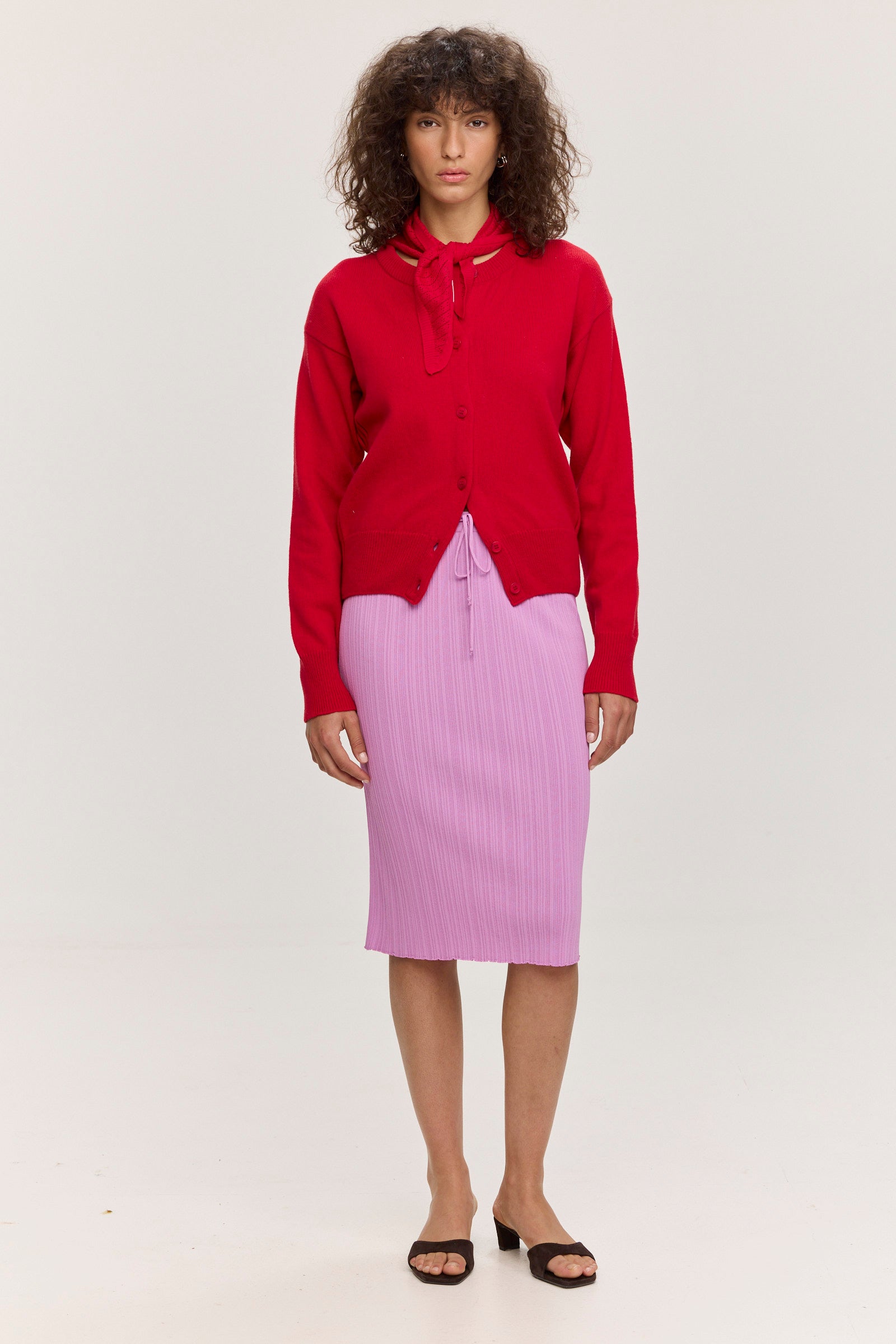 Berlin Cotton-Cashmere Cardigan - Red