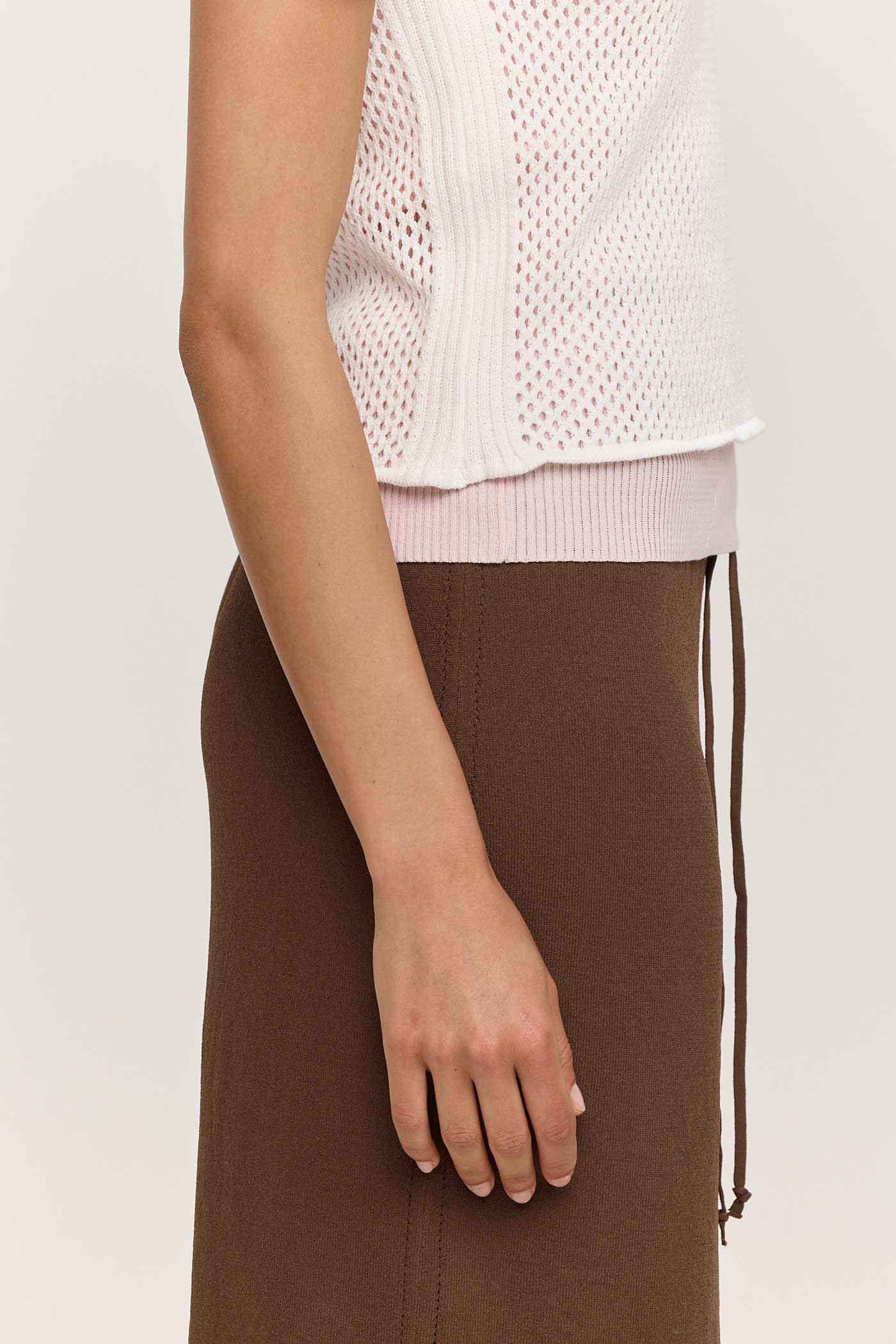 Hex Crochet Tee - Bone