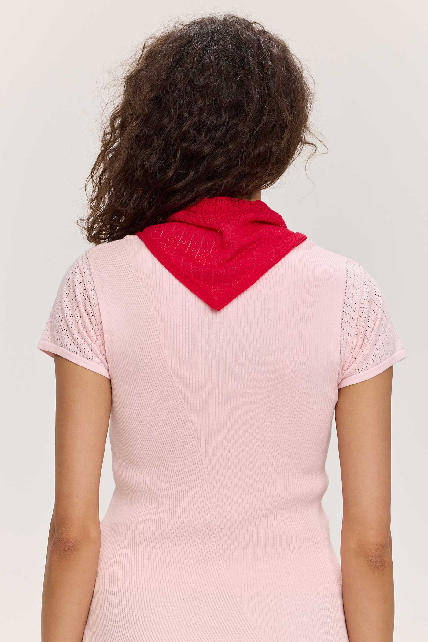Riet Pointelle Scarf - Red