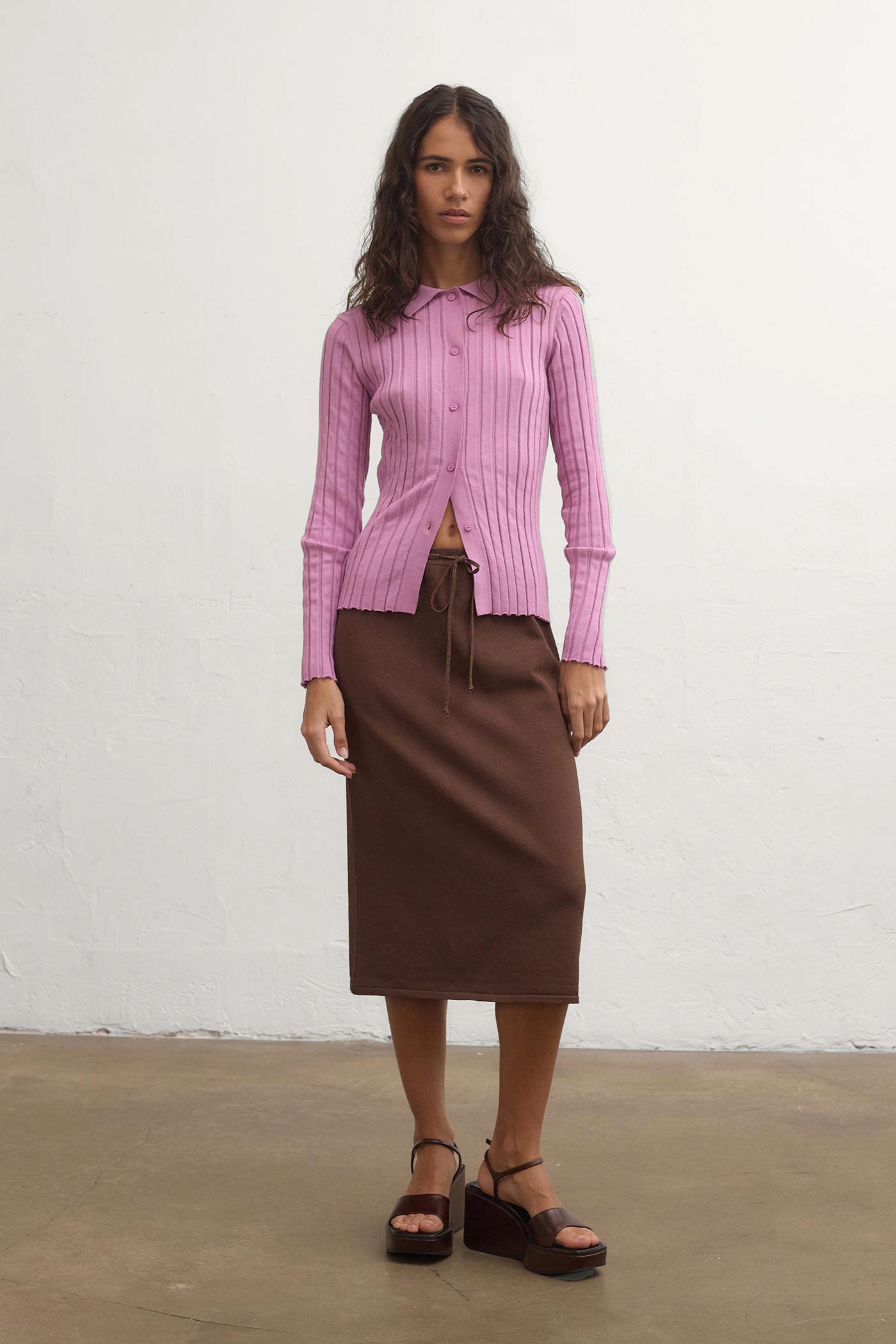 Brits Bouclé Skirt - Brown