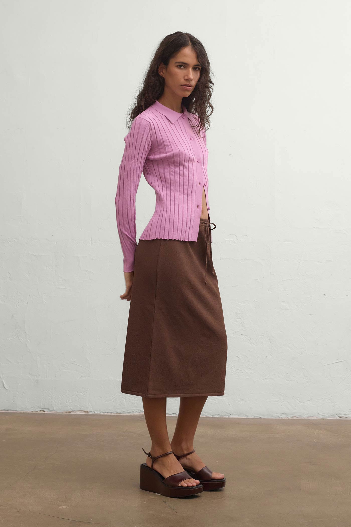 Brits Bouclè Skirt - Brown
