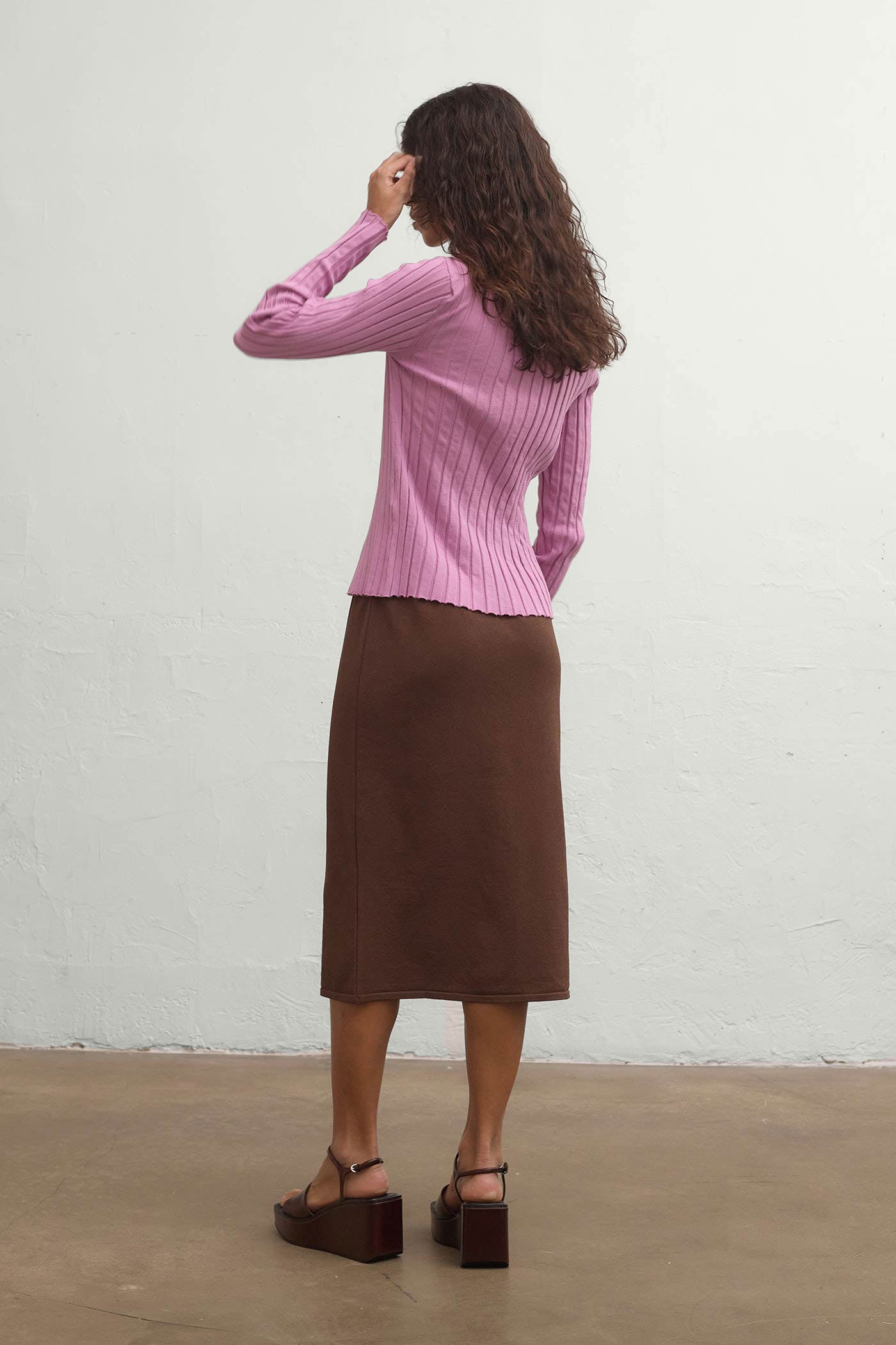 Brits Bouclè Skirt - Brown