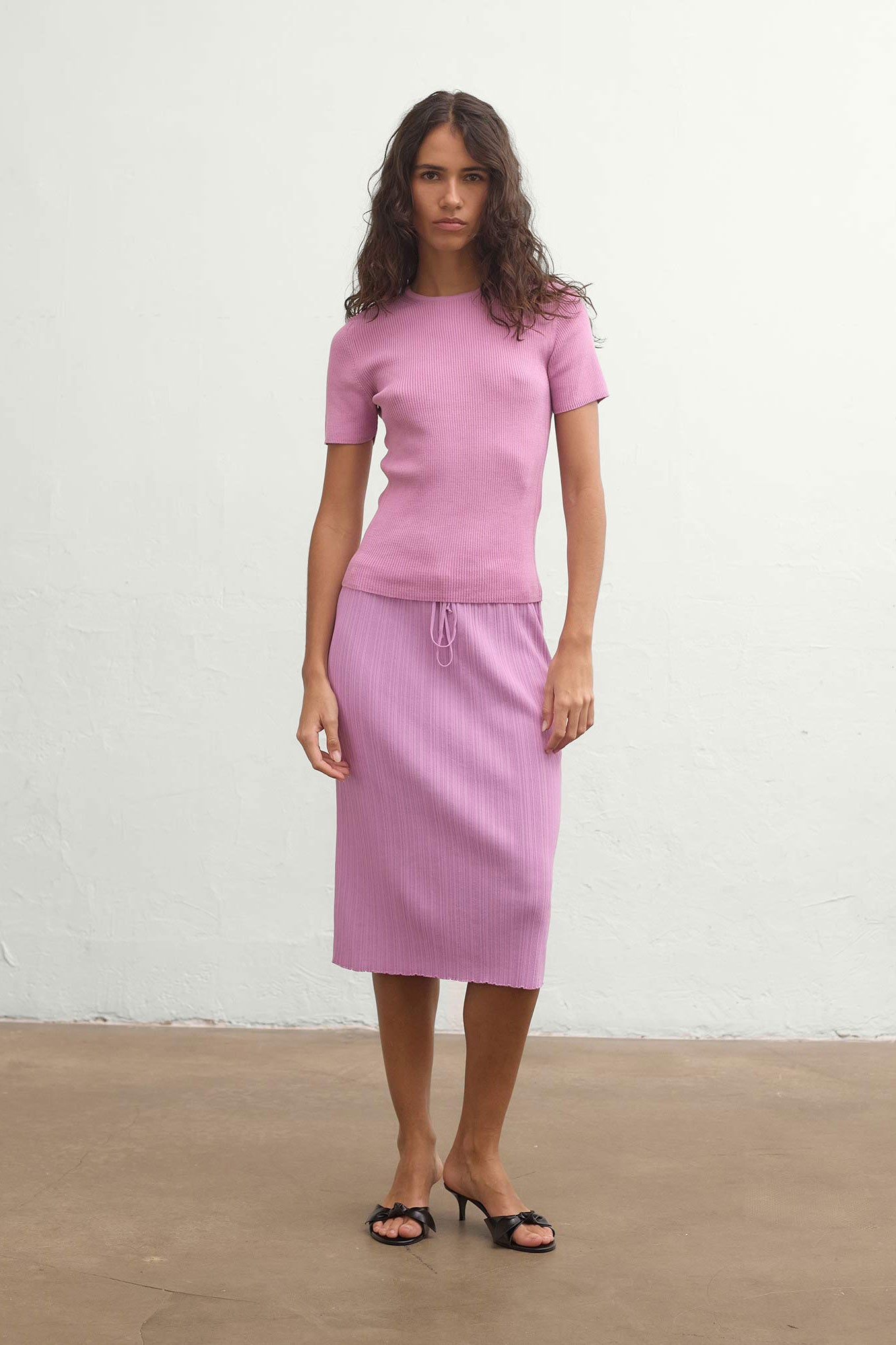 Ribbed Makò T - Orchid