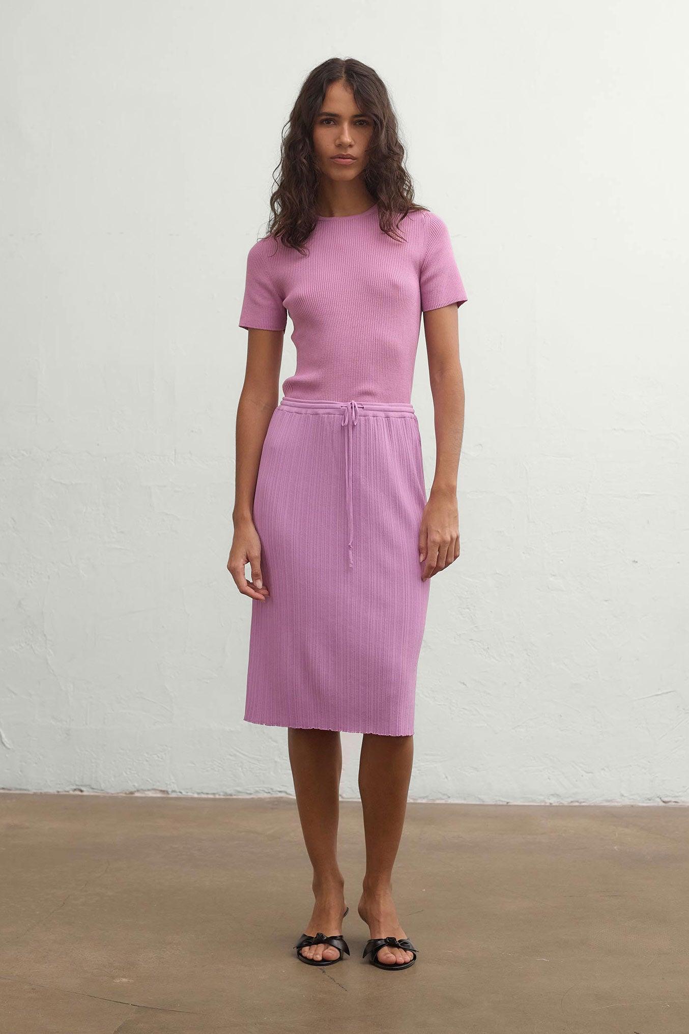 Cala Plissé Skirt - Orchid