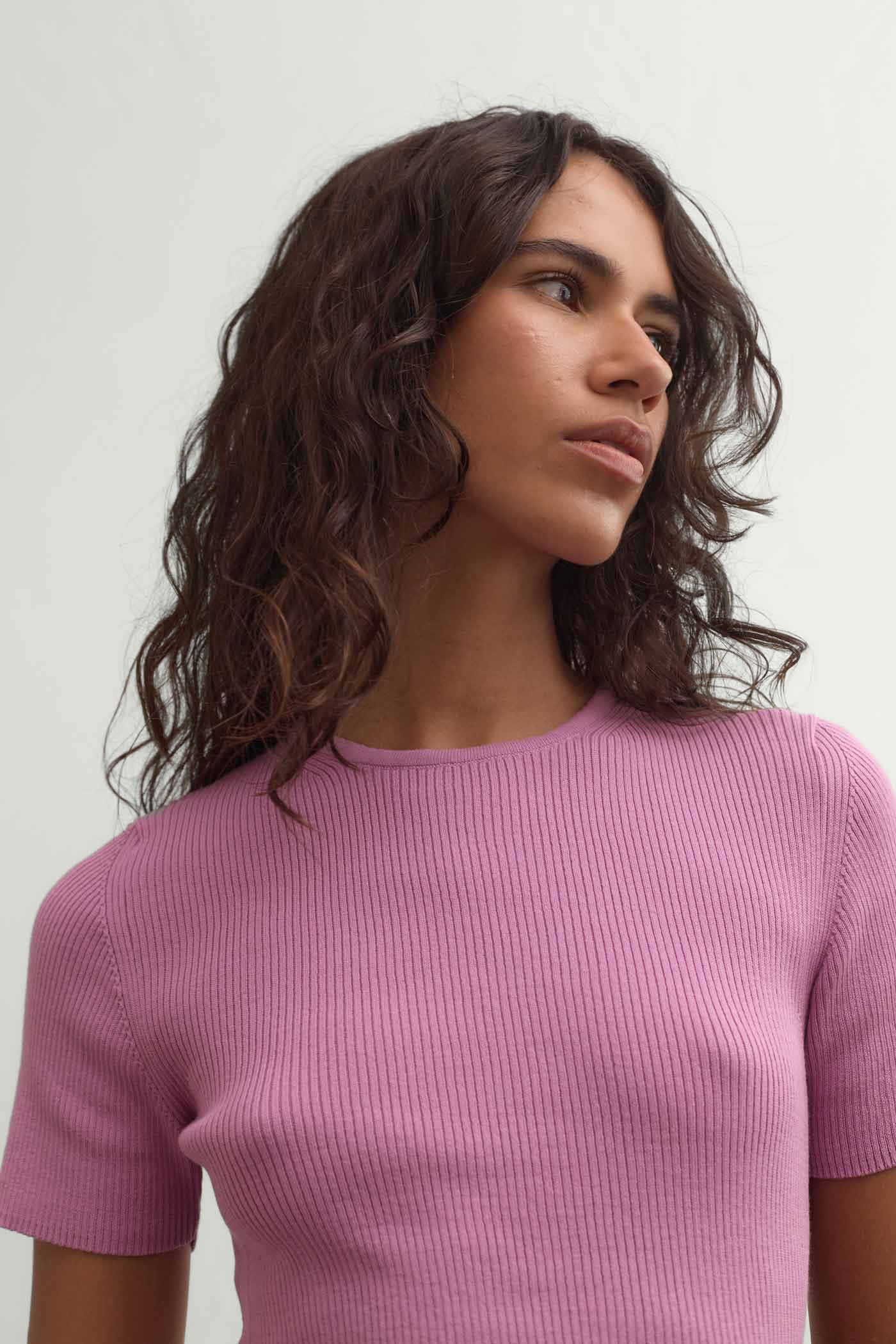Ribbed Makò T - Orchid