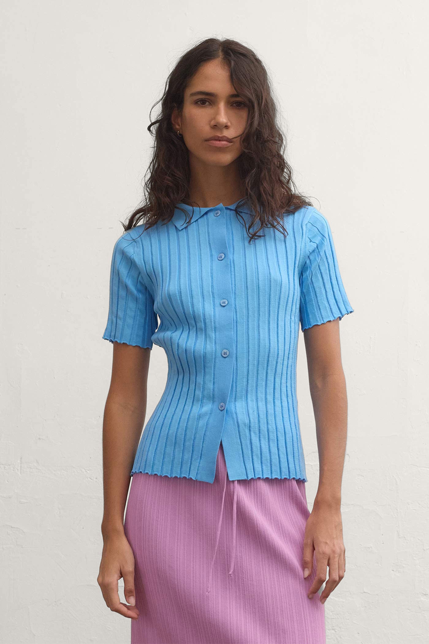 Short Amanzi Shirt - Cornflower Blue