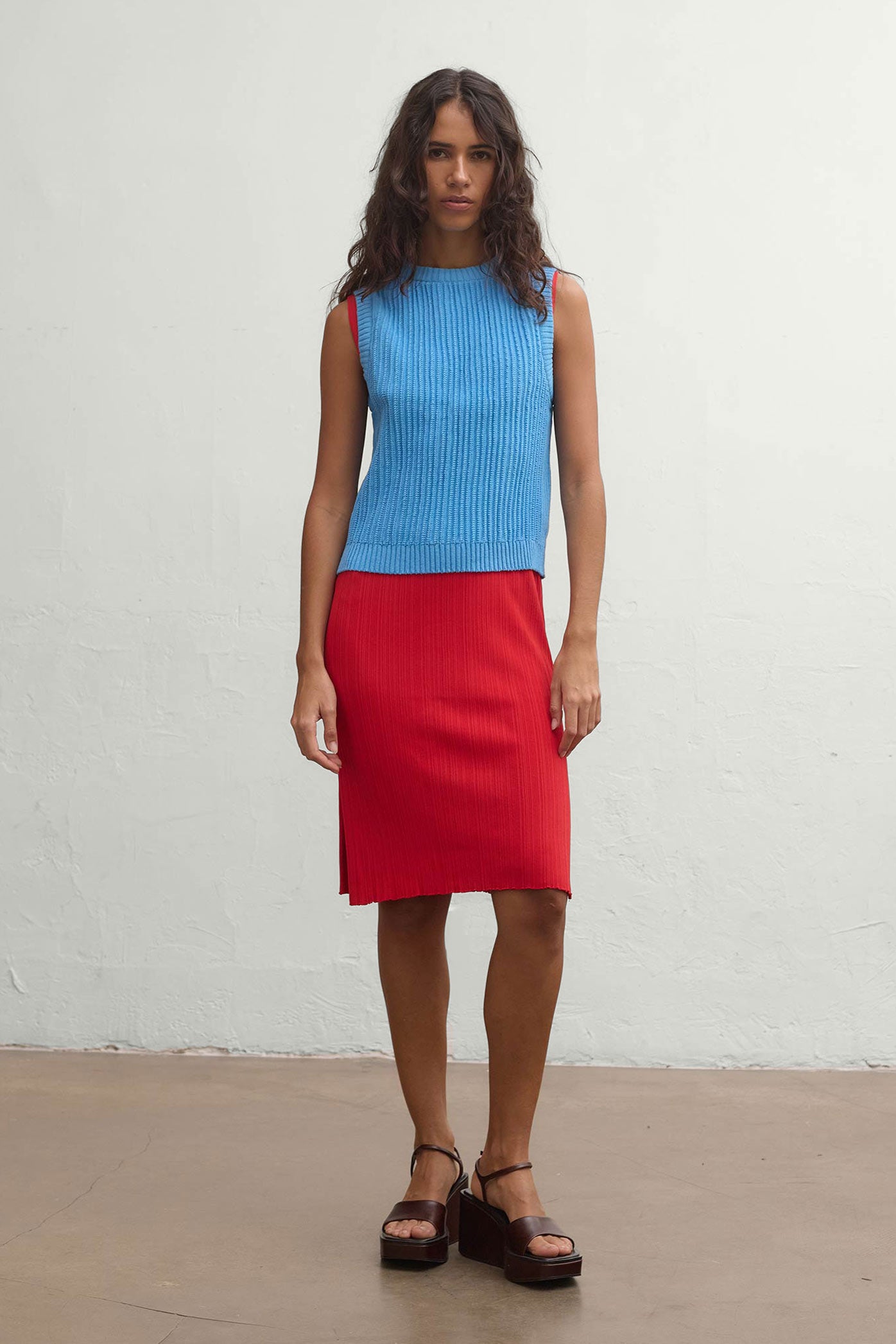 Belmont Cotton Vest - Blue