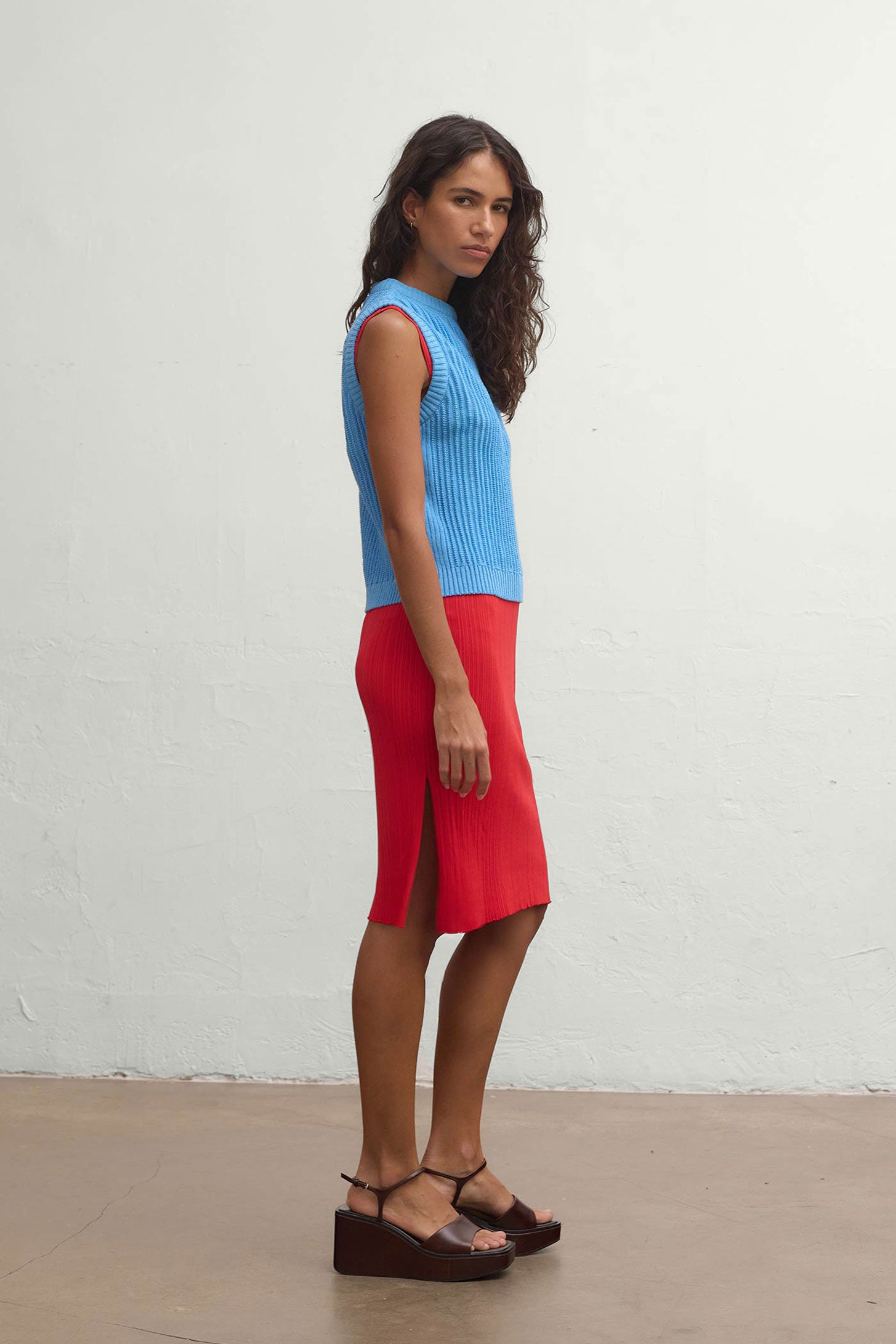 Belmont Cotton Vest - Blue