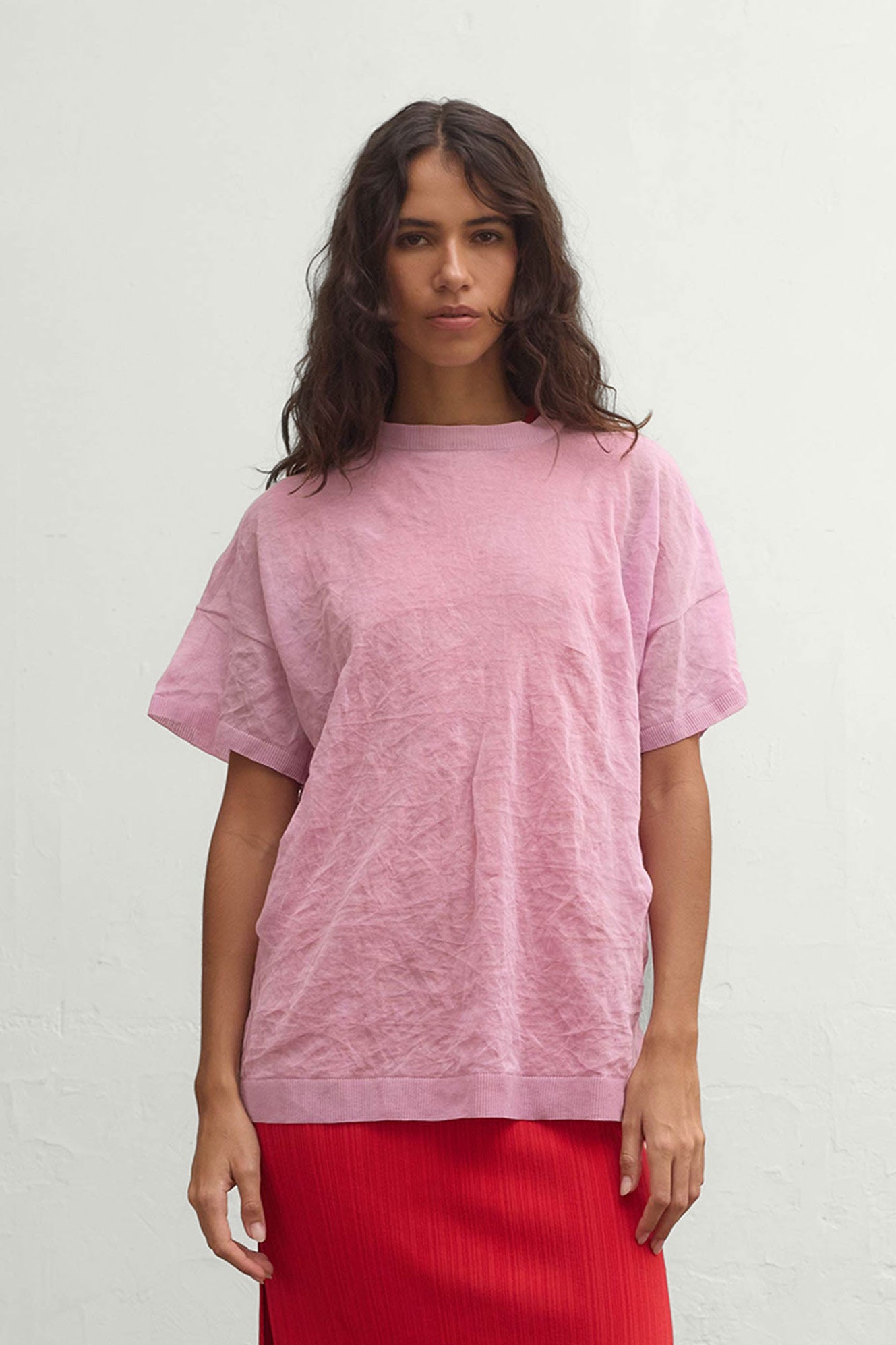 Bray Wrinkled Metal Tee - Orchid