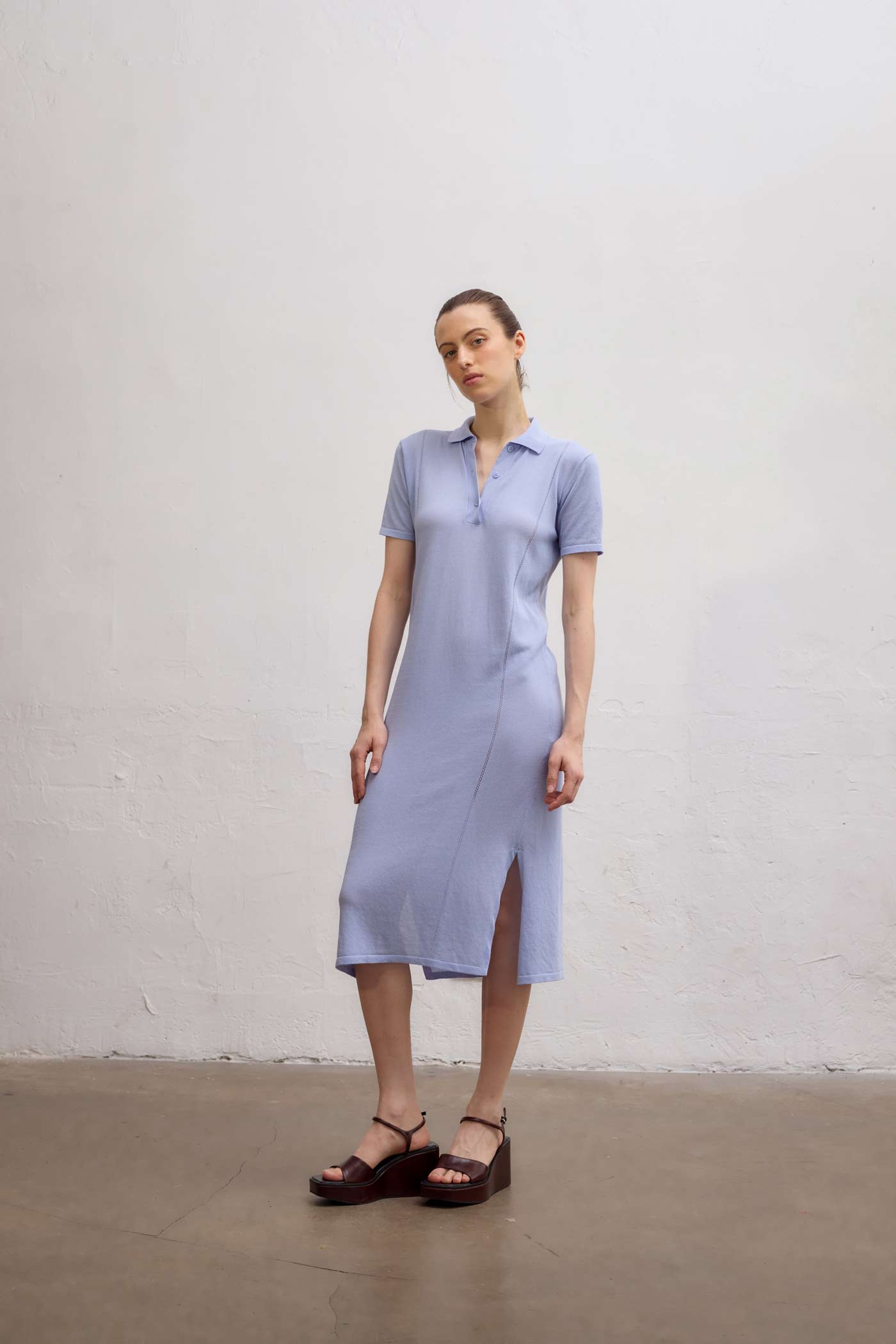 Caledon Polo Dress - Sky Blue