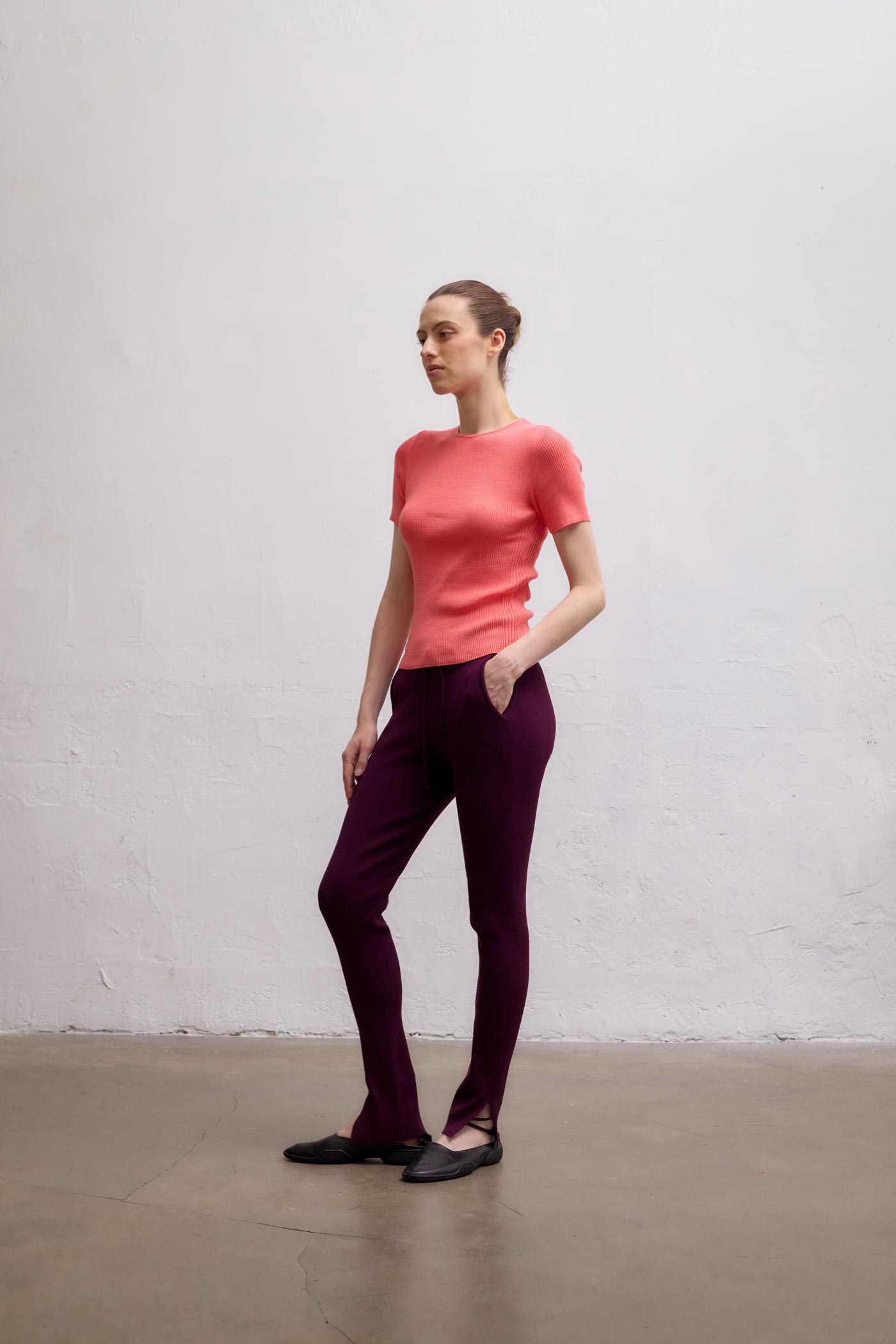 Ivy Rib Pants - Plum