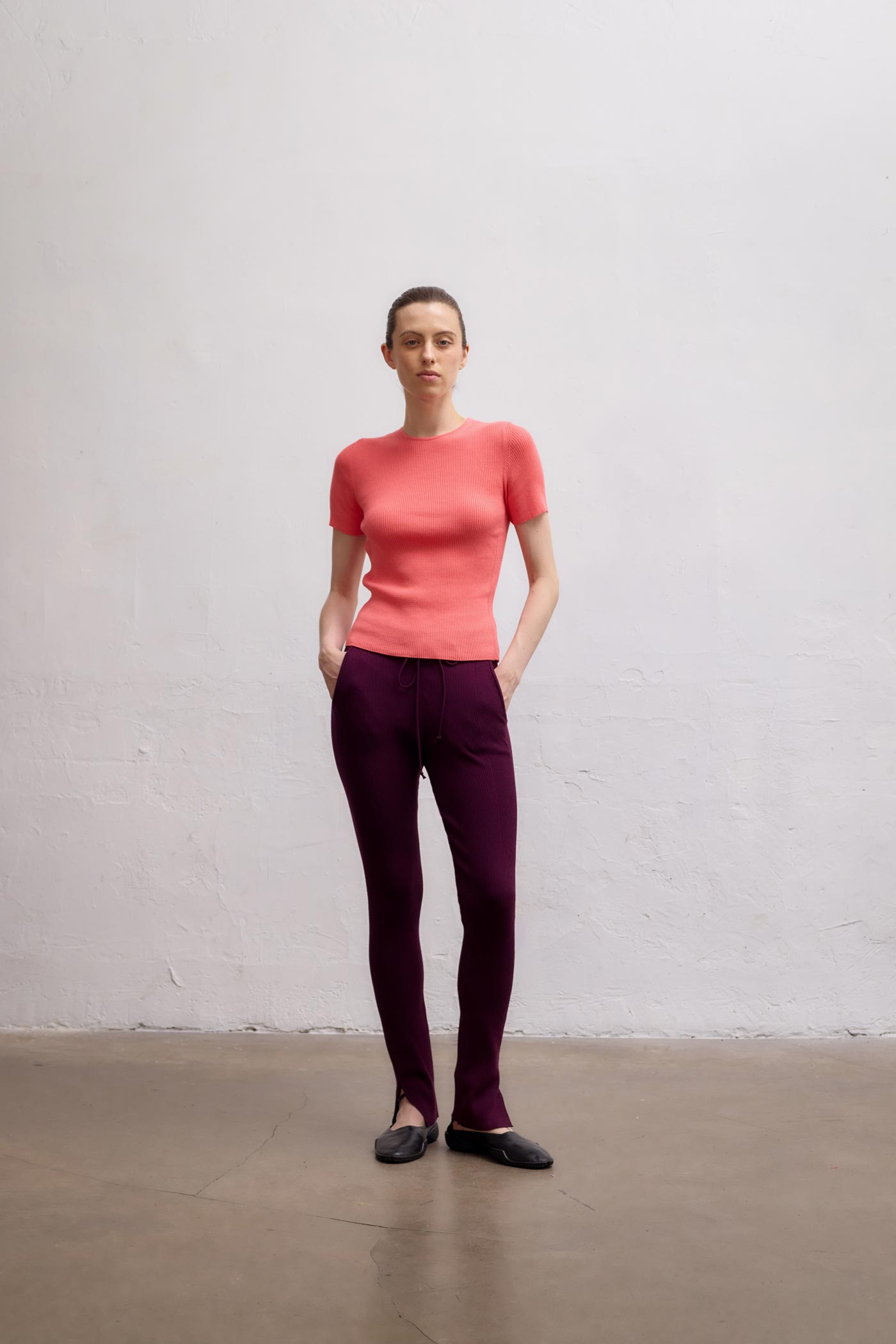 Ivy Rib Pants - Plum