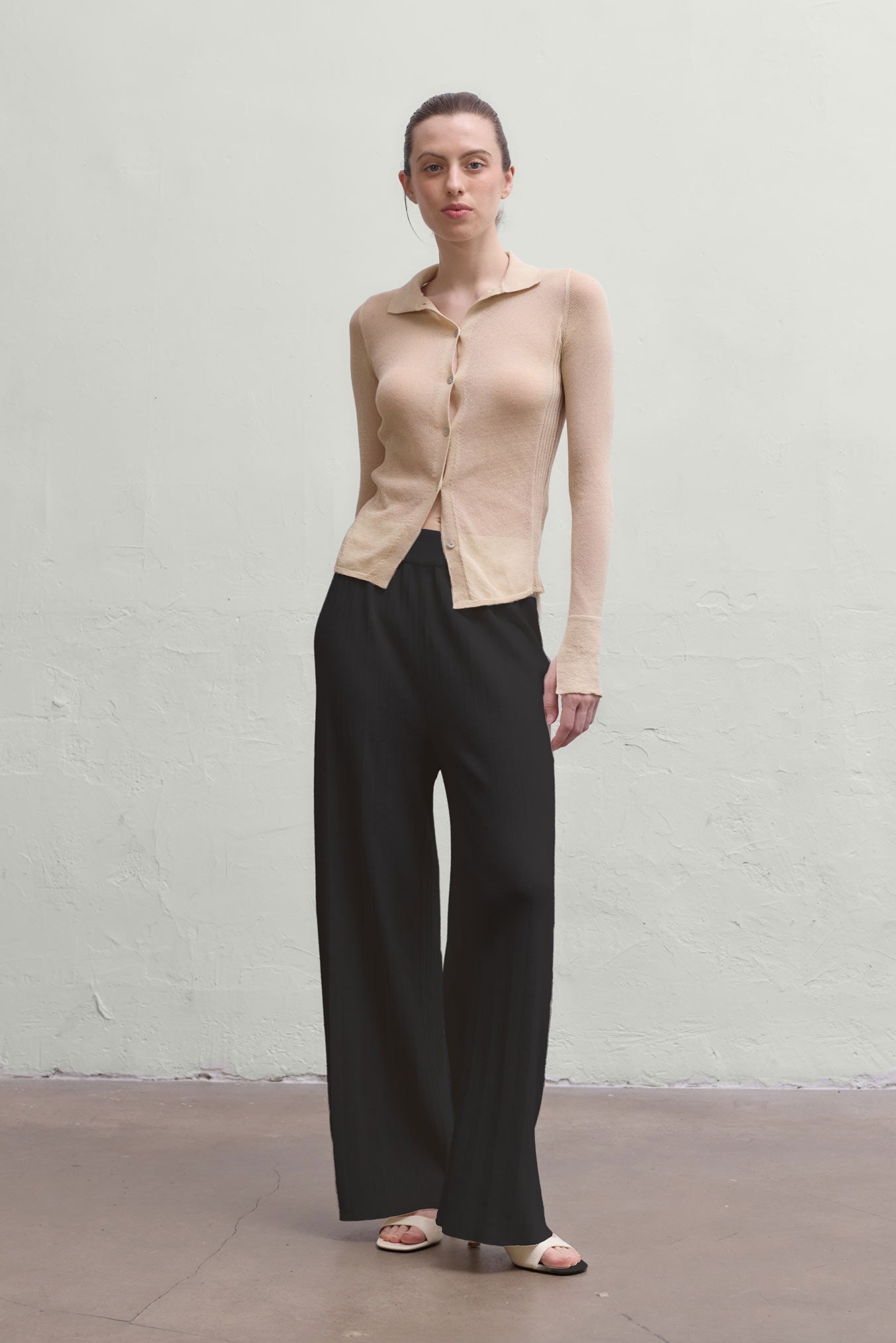 Durban Plissé Pants - Black