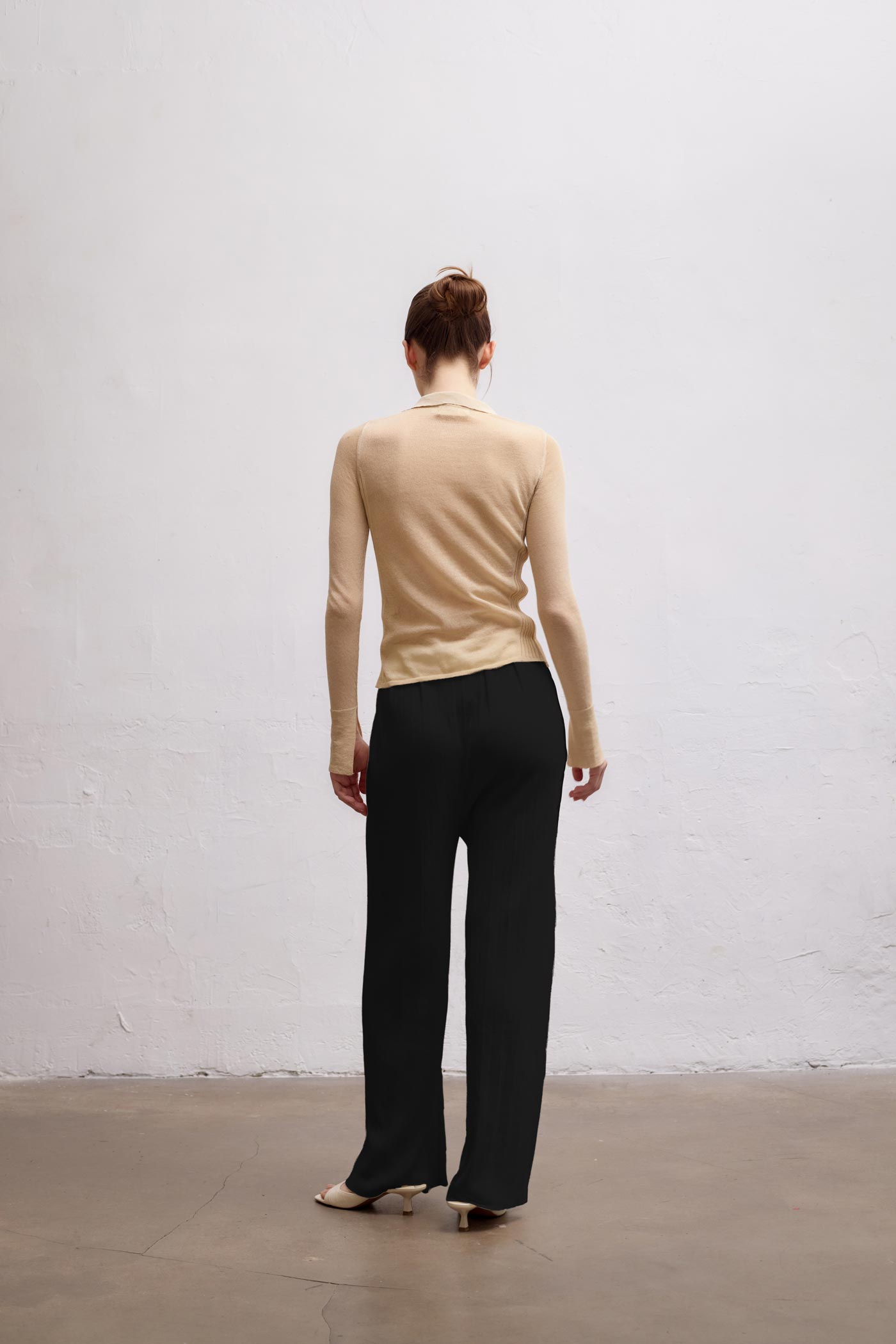 Durban Plissé Pants - Black