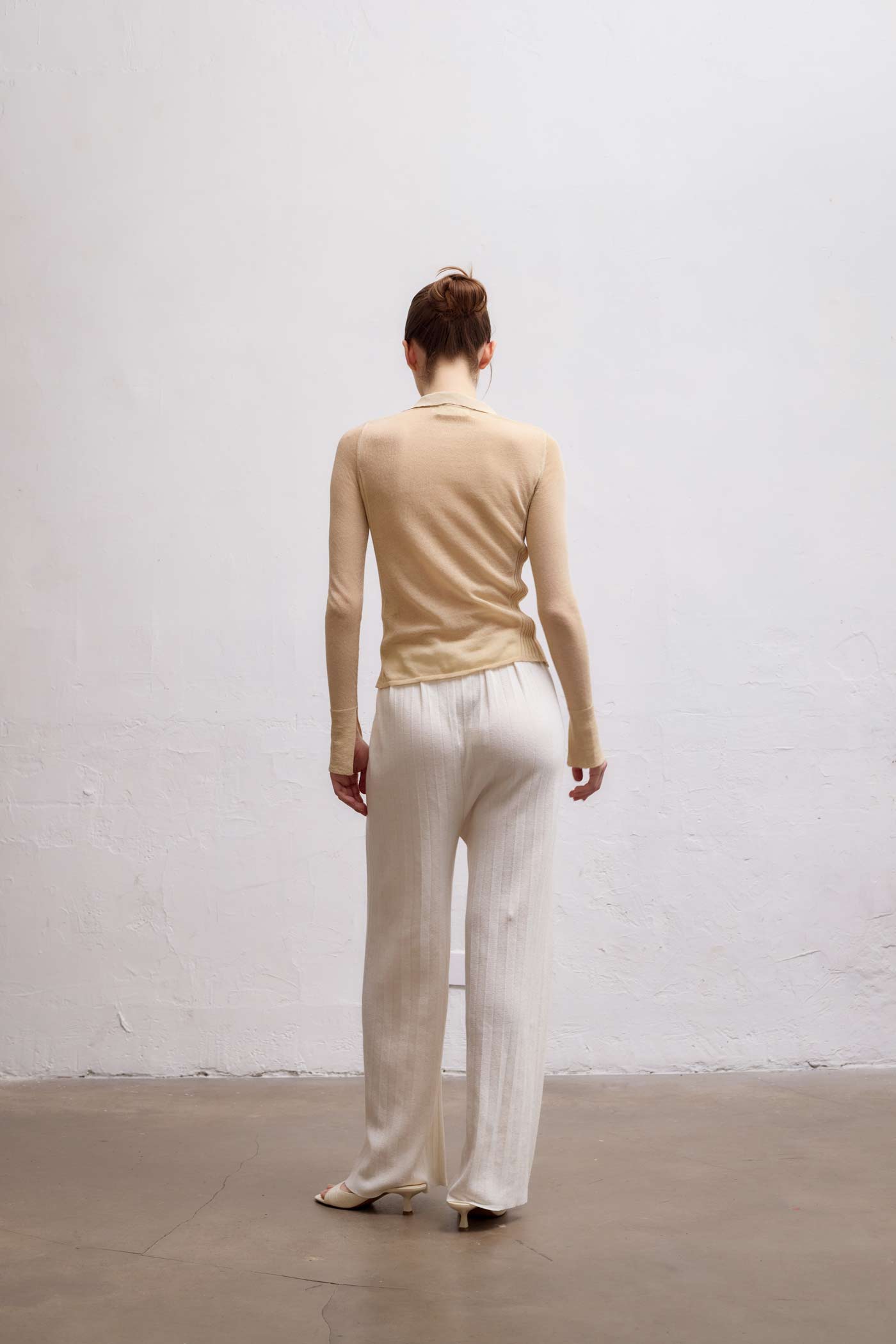Durban Plissé Pants - Bone