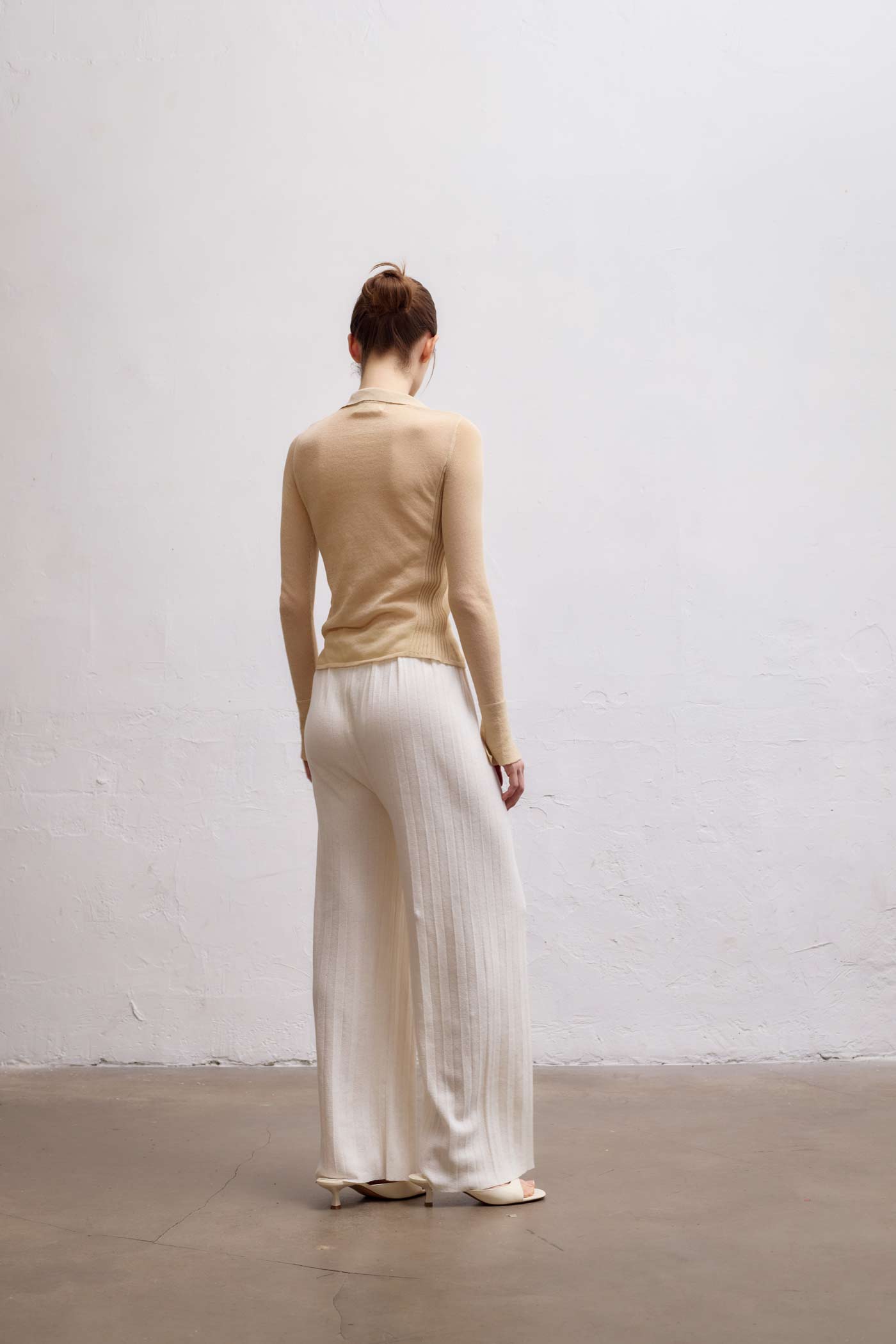 Durban Plissé Pants - Bone