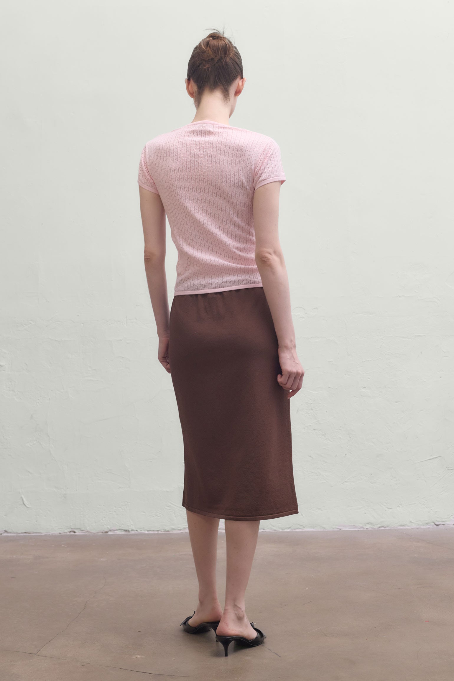 Riet Pointelle Tee - Pink