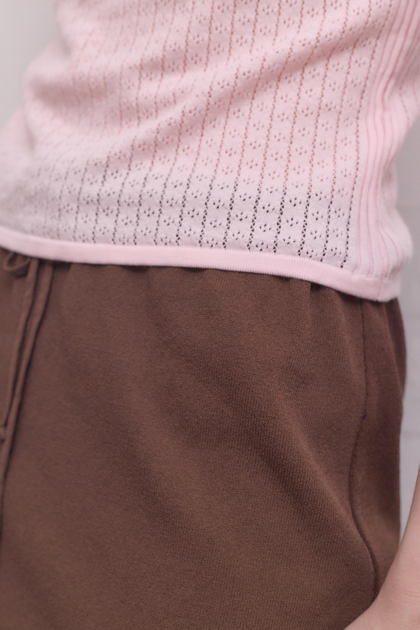 Riet Pointelle Tee - Pink