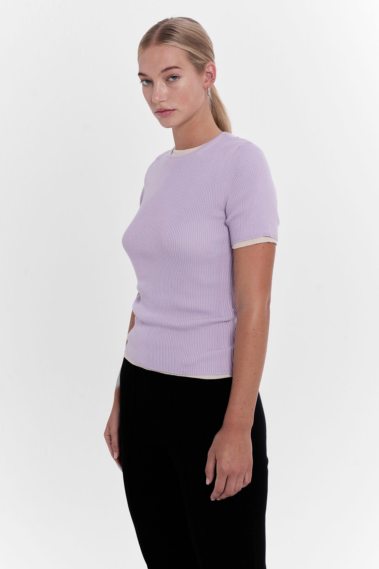Ribbed Makò T - Lilac