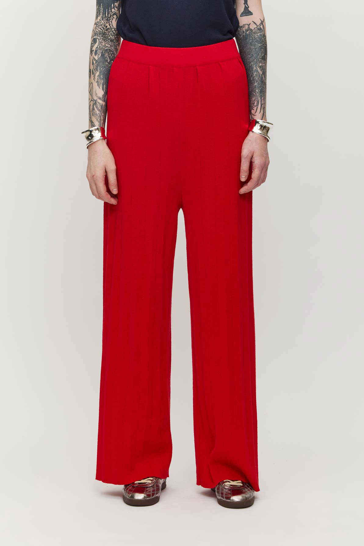 Durban Plissé Pants - Red (Pre-Order)