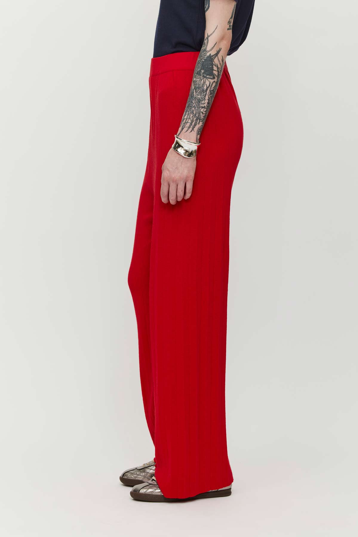 Durban Plissé Pants - Red (Pre-Order)