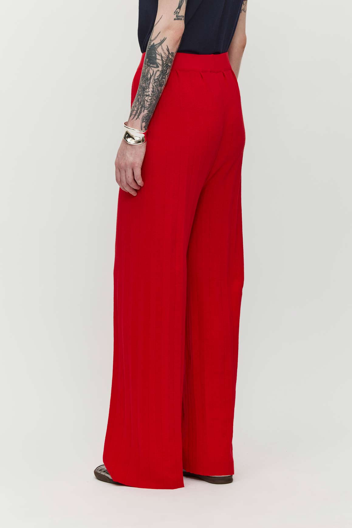 Durban Plissé Pants - Red (Pre-Order)