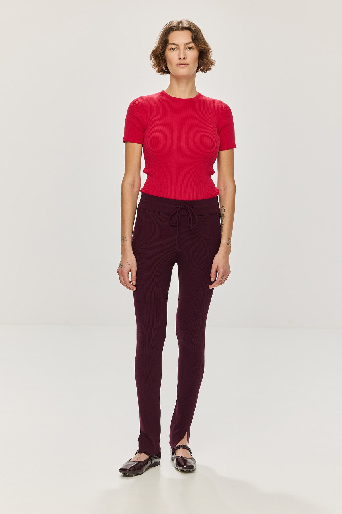 Ivy Rib Pants - Plum