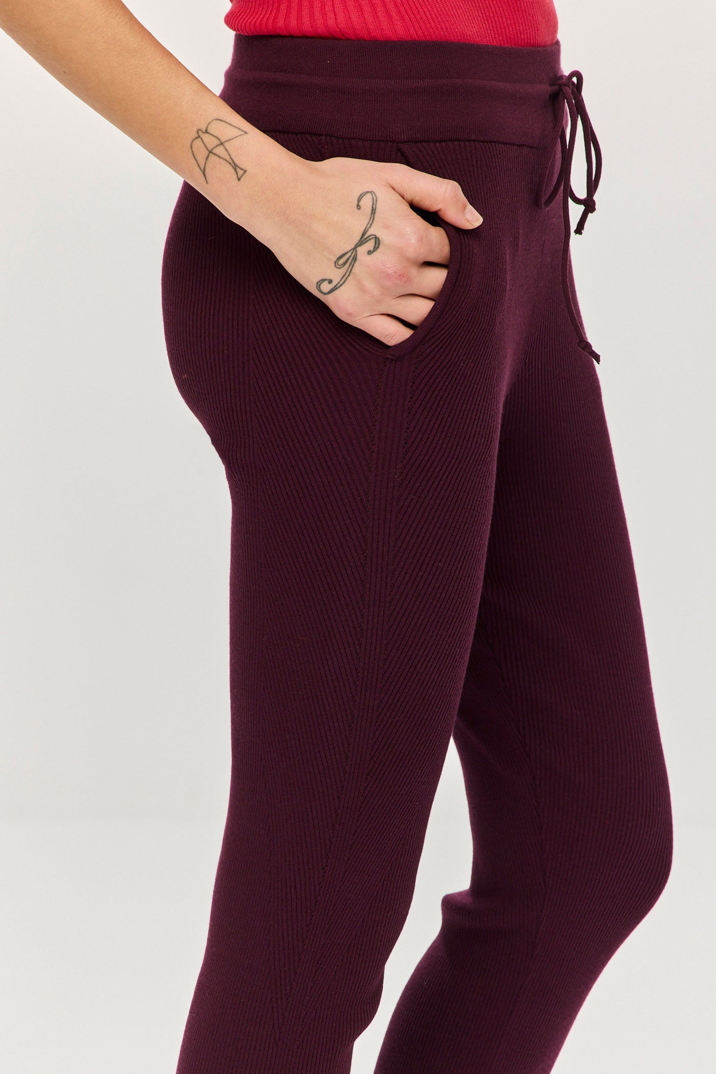 Ivy Rib Pants - Plum