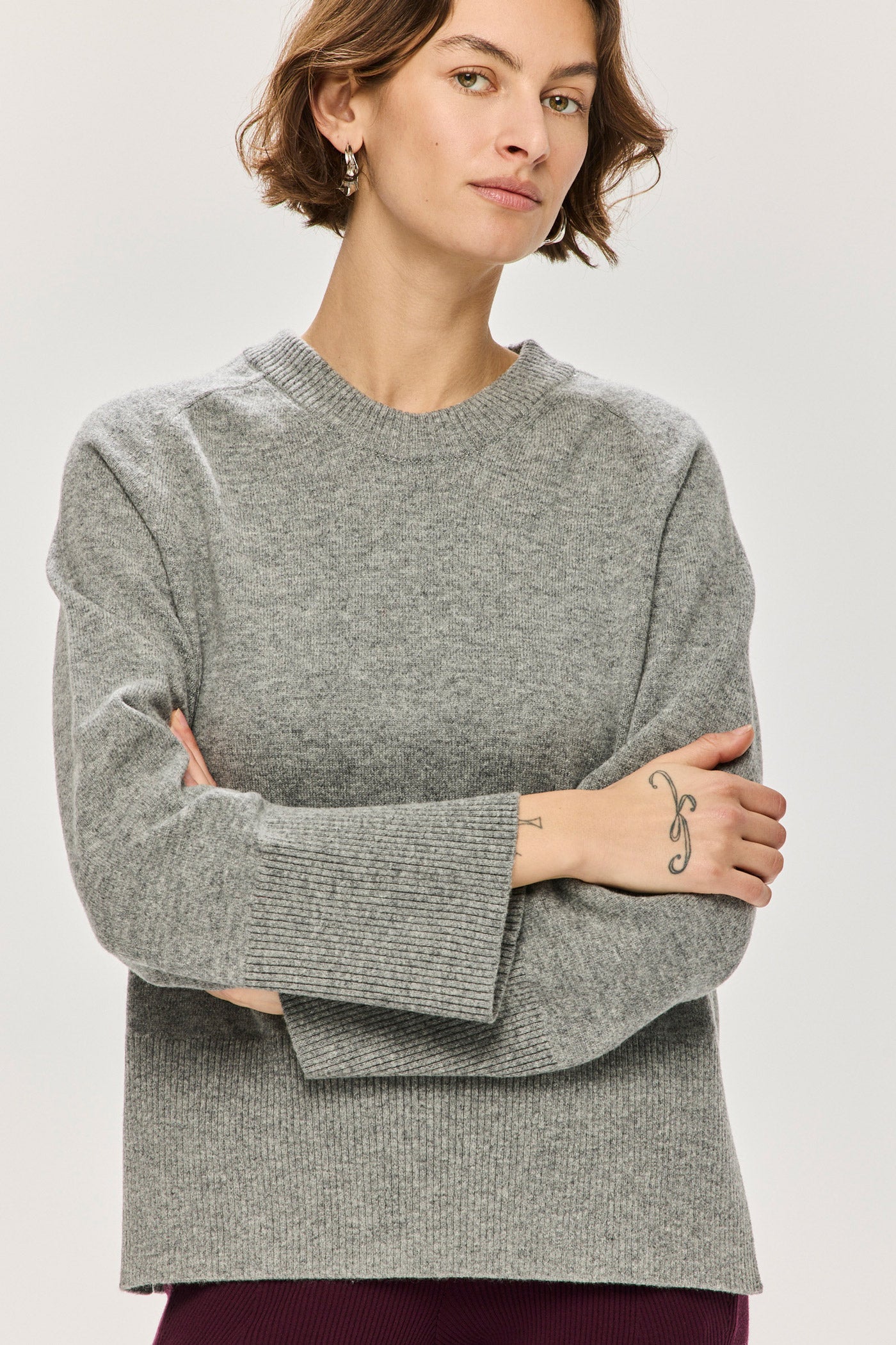 Jordaan Merino Crewneck - Melange Grey