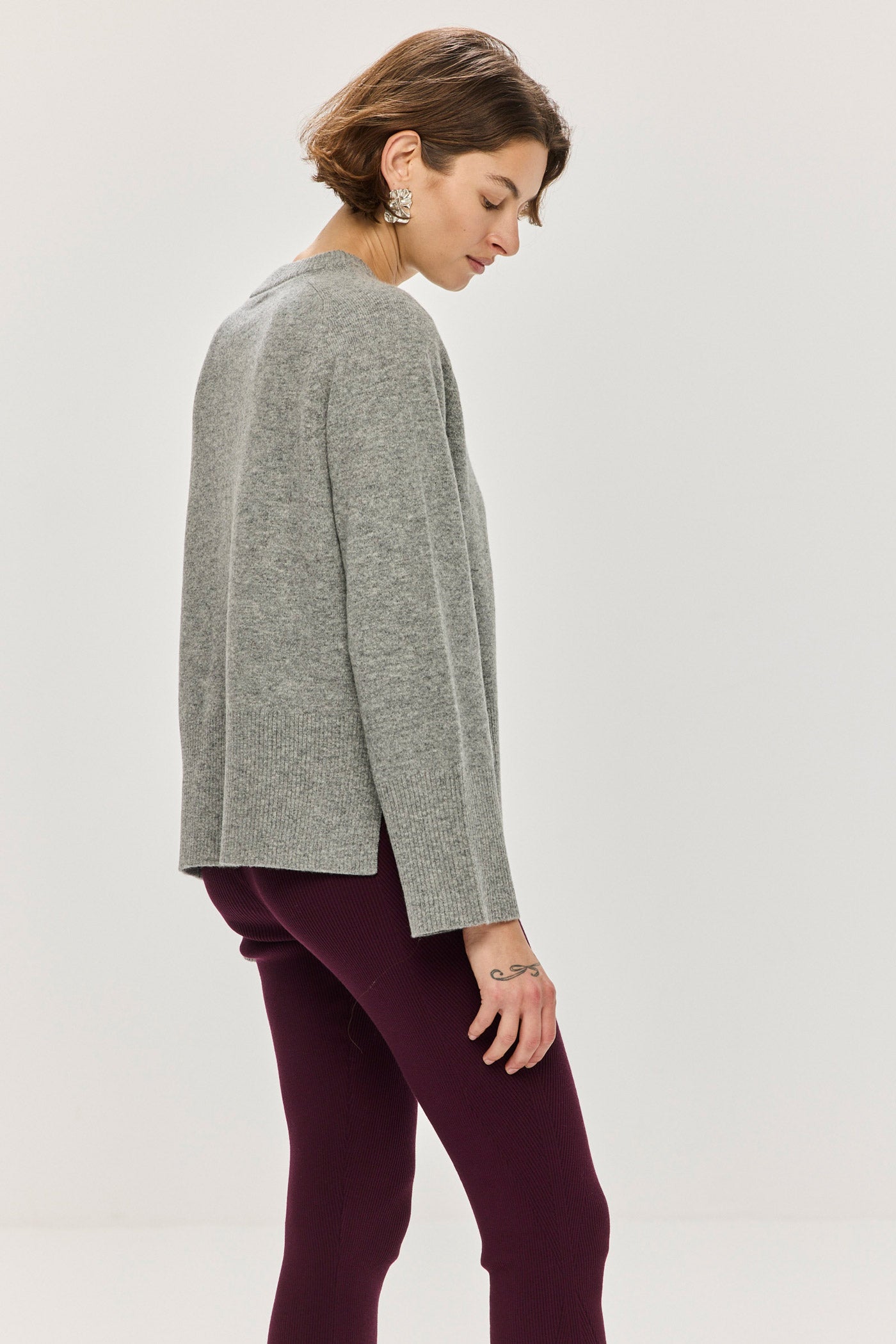 Jordaan Merino Crewneck - Melange Grey