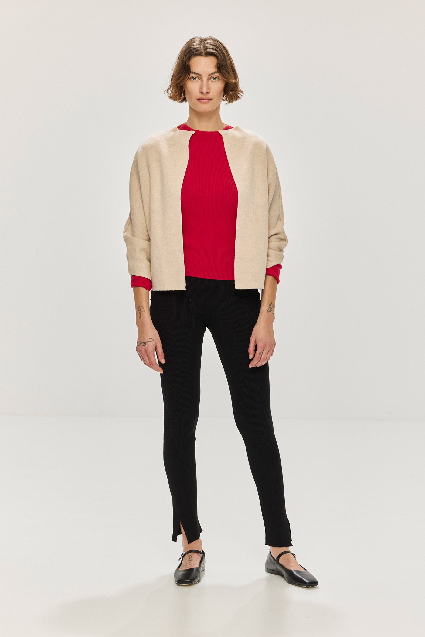 Knit Kimono Jacket - Sand