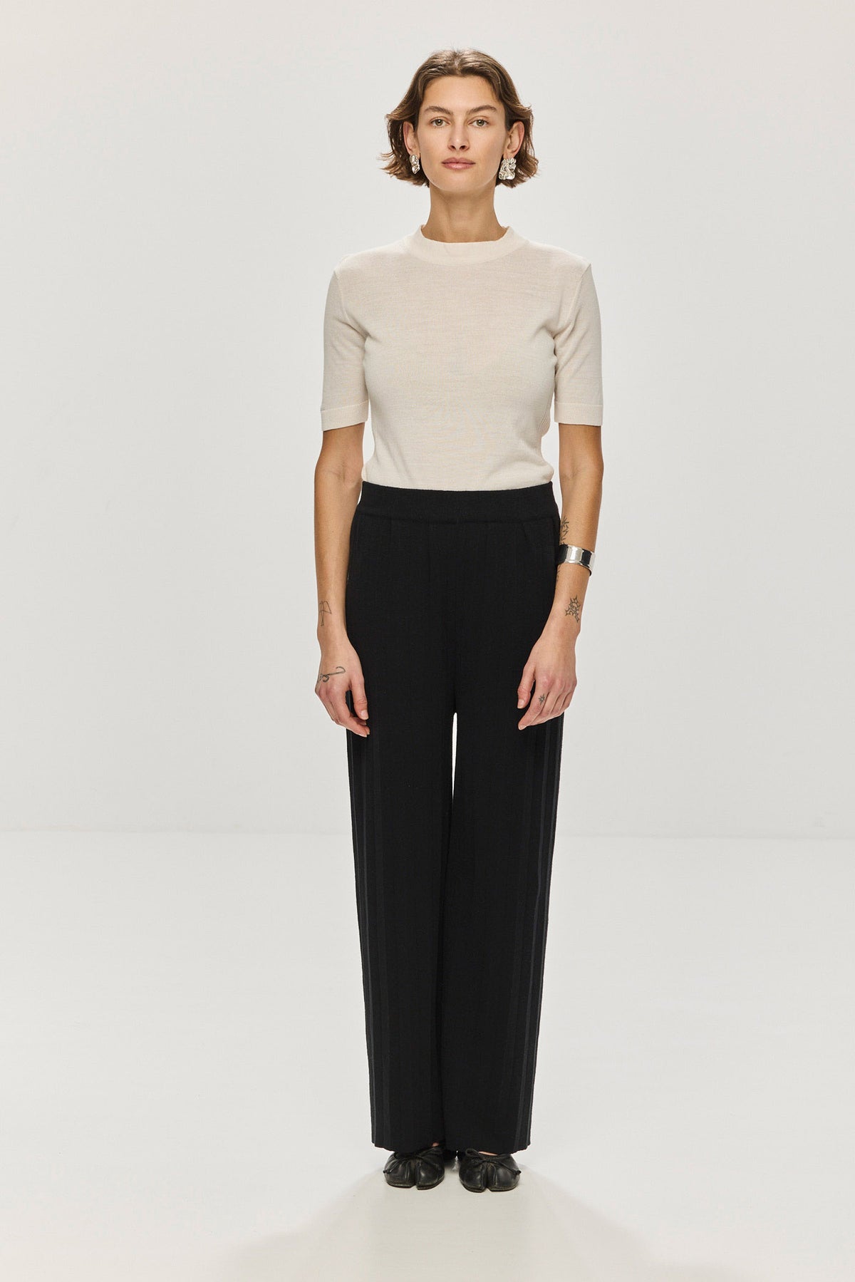 Durban Plissé Pants - Black