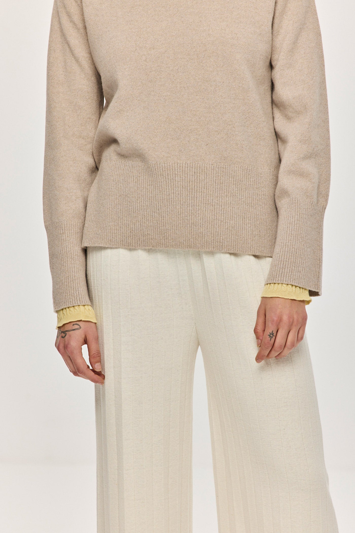 Jordaan Merino Crewneck - Pebble