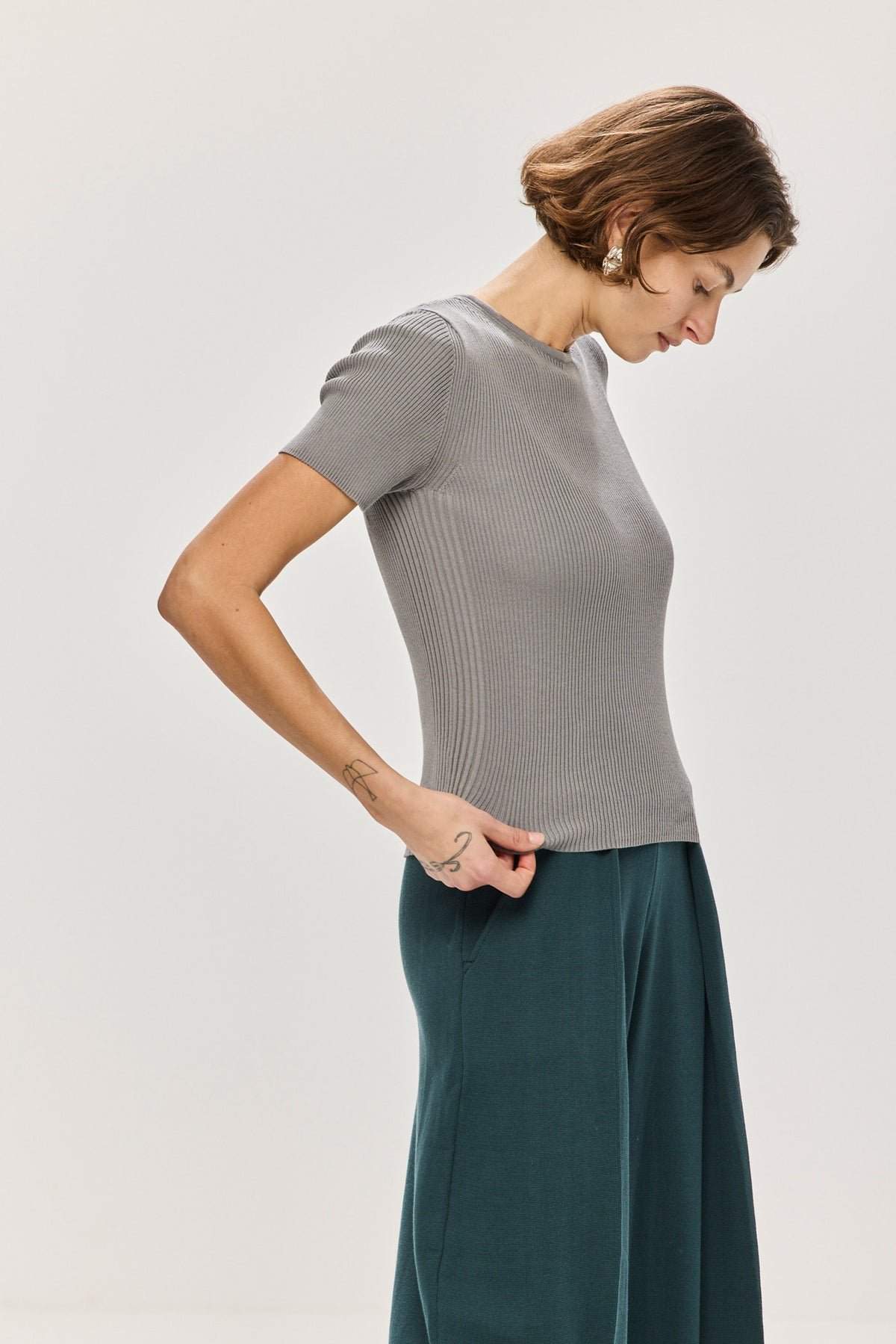 Ribbed Makò T - Grey