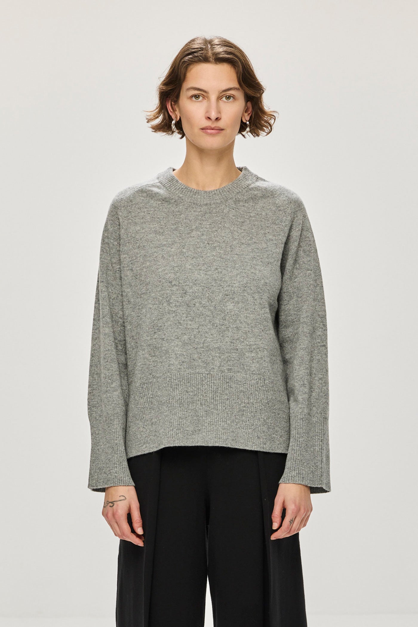 Jordaan Merino Crewneck - Melange Grey