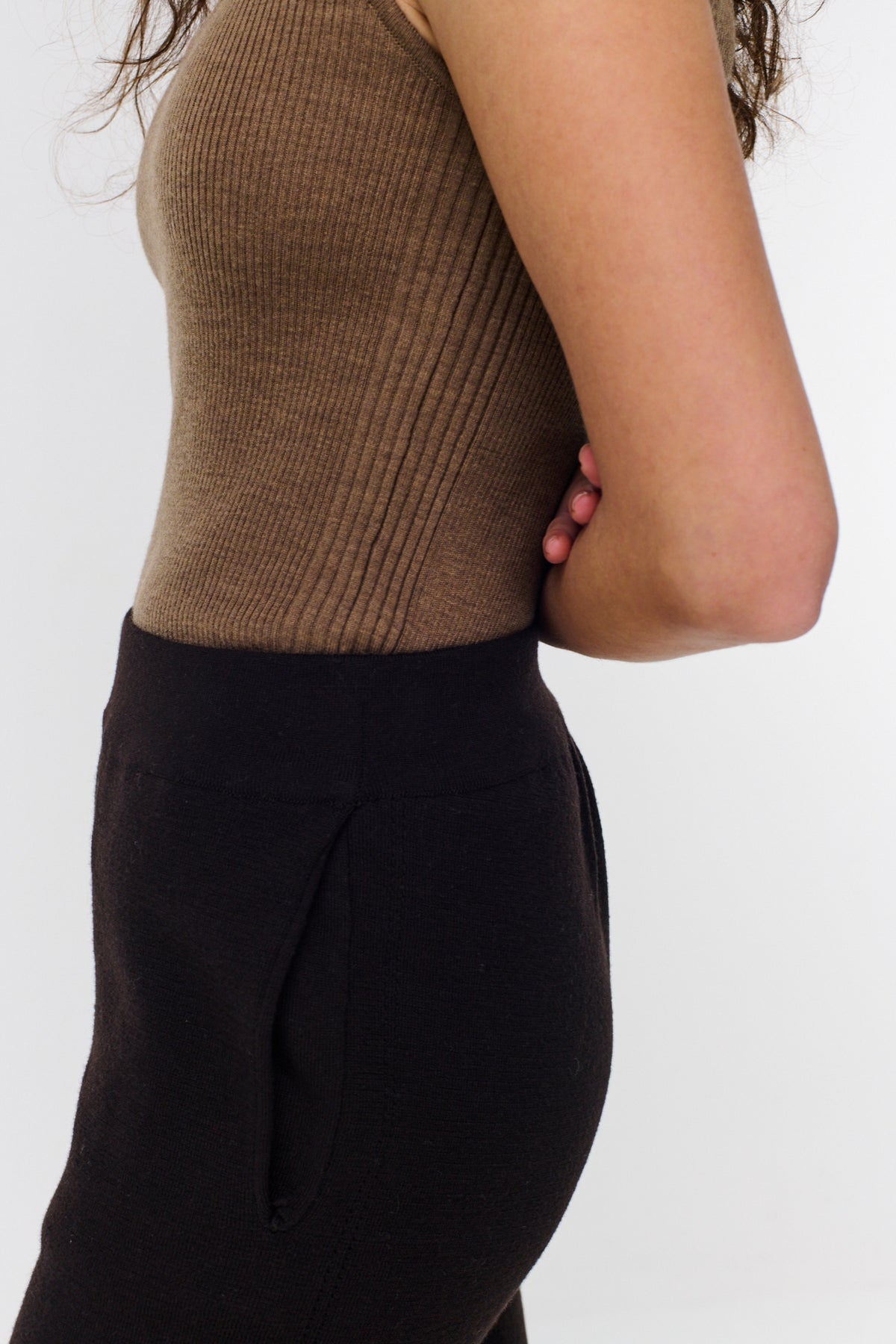 Bray Merino Tank - Coffee