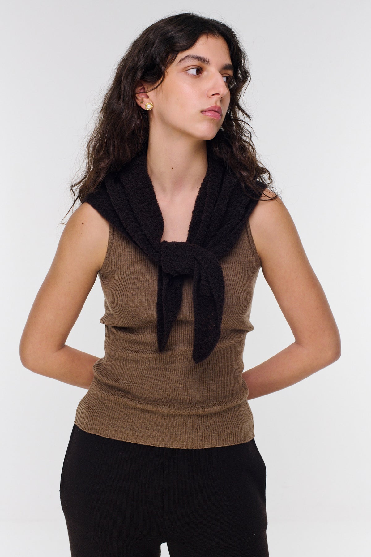 Triangle Merino Scarf - Chocolate
