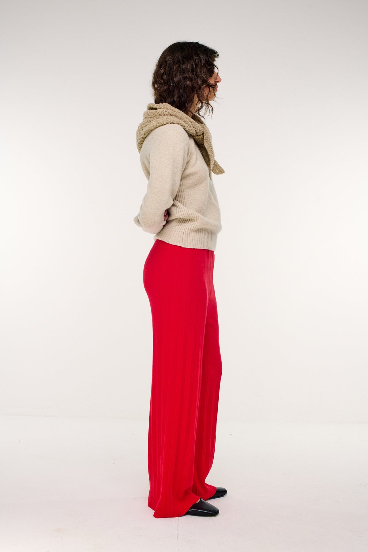 Durban Plissé Pants - Red