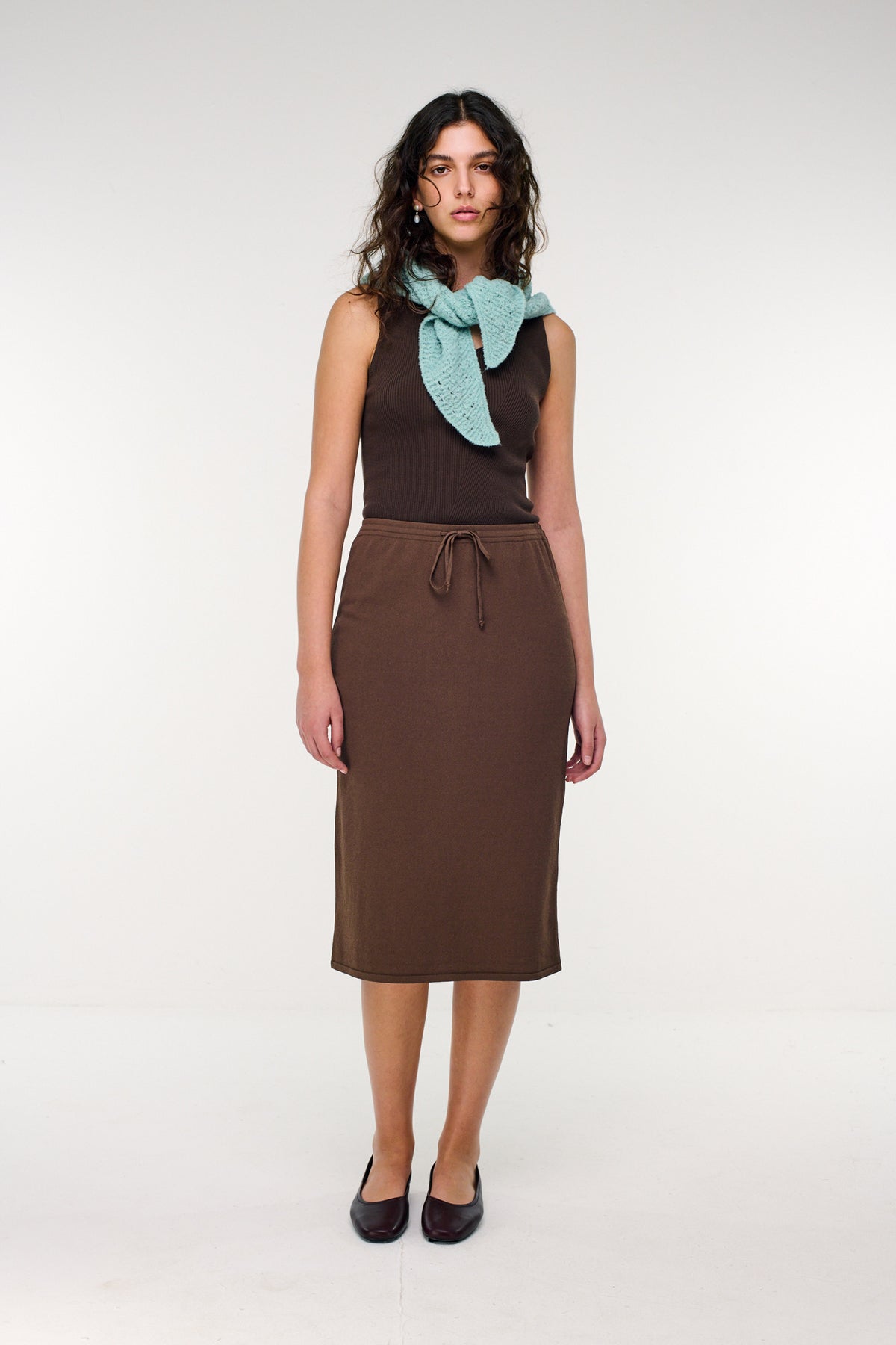Brits Bouclé Skirt - Brown