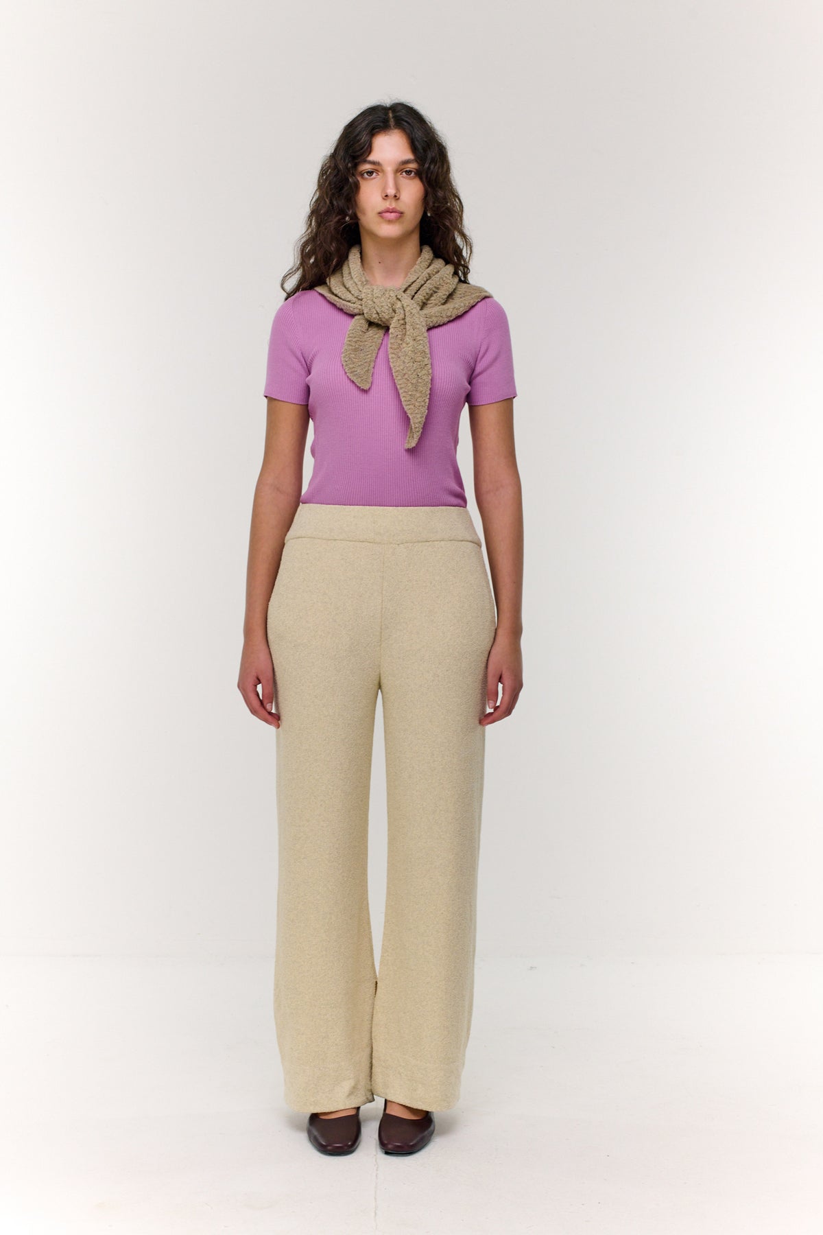 Klip Bouclé Pants - Ecru