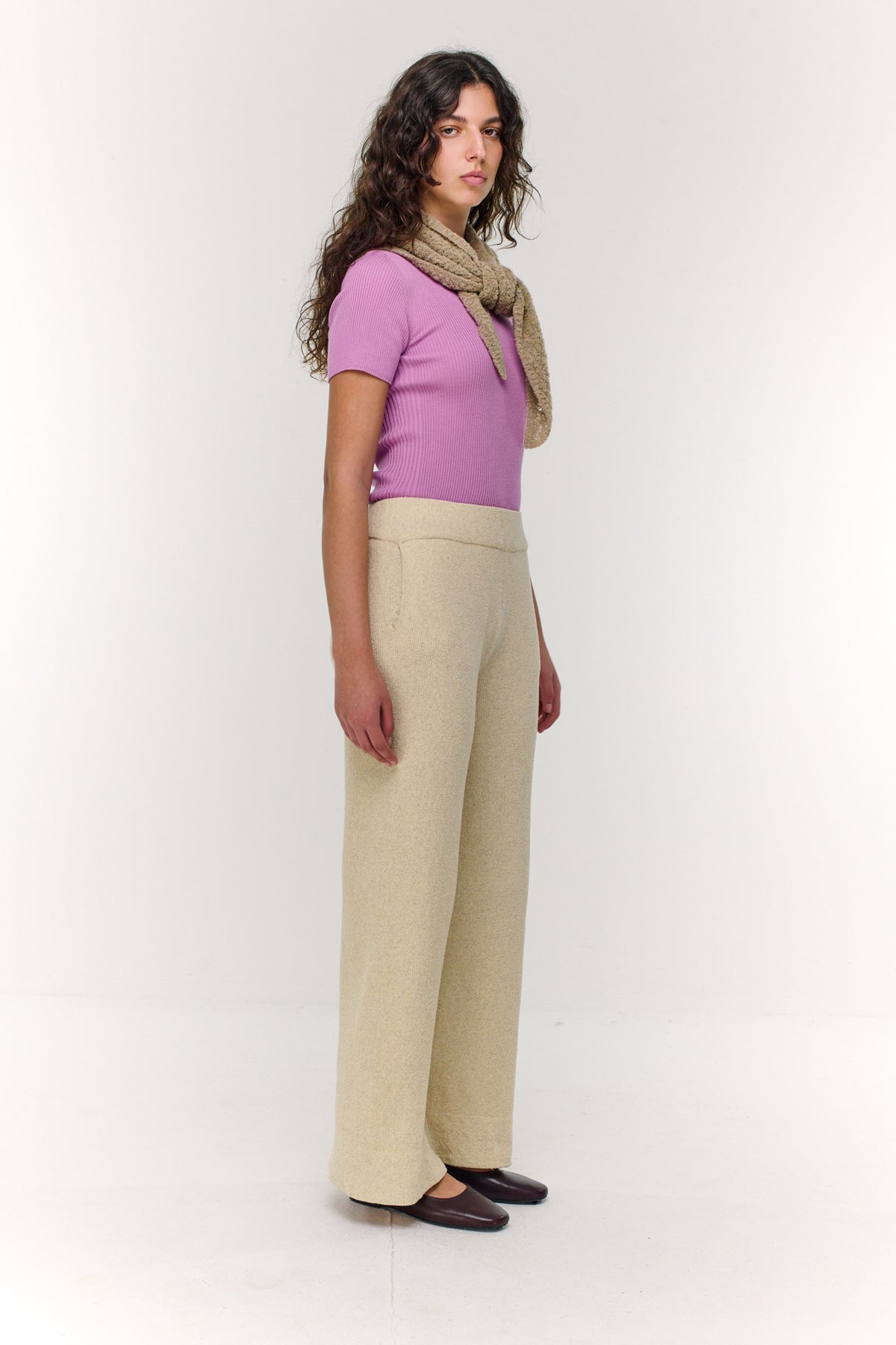 Klip Bouclé Pants - Ecru