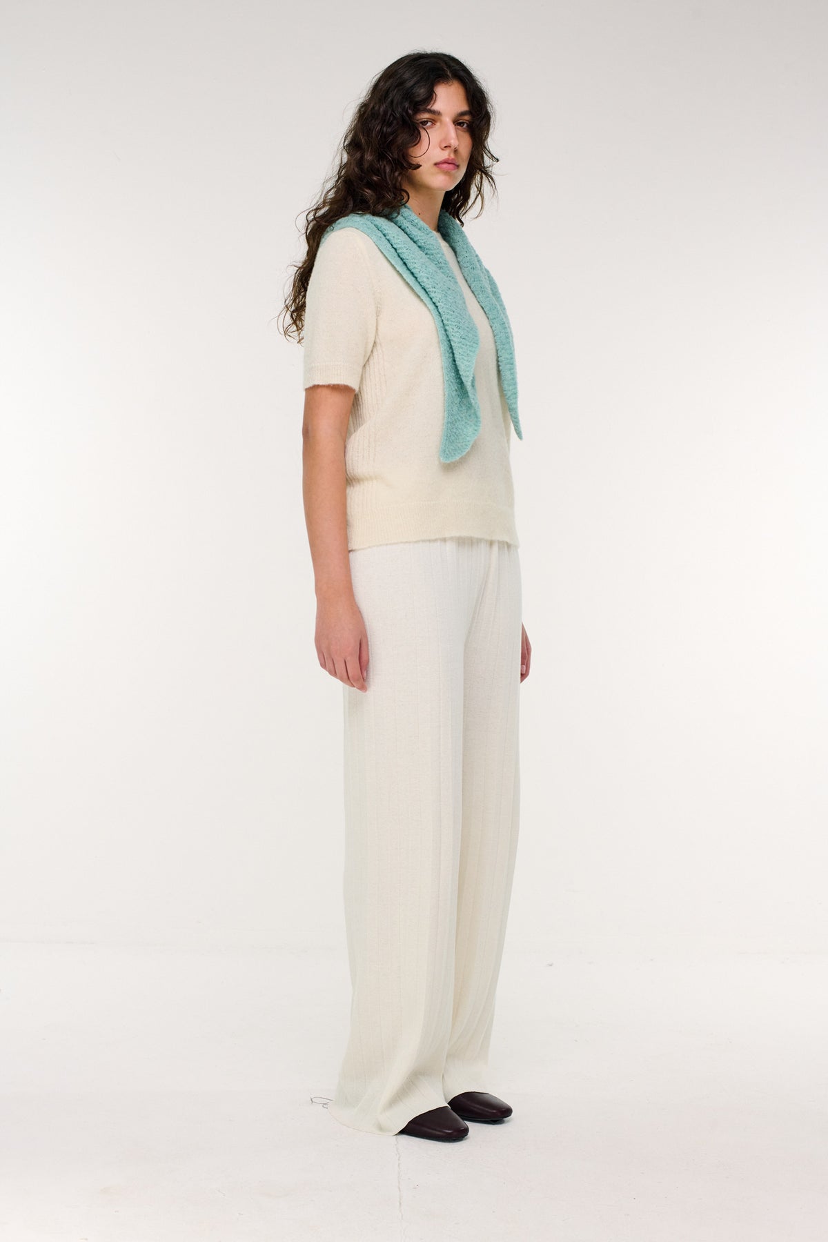 Durban Plissé Pants - Bone