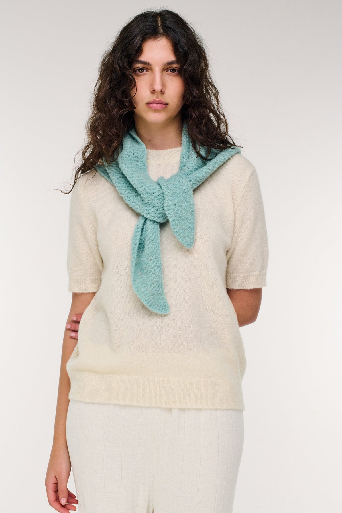Triangle Merino Scarf - Seagrass